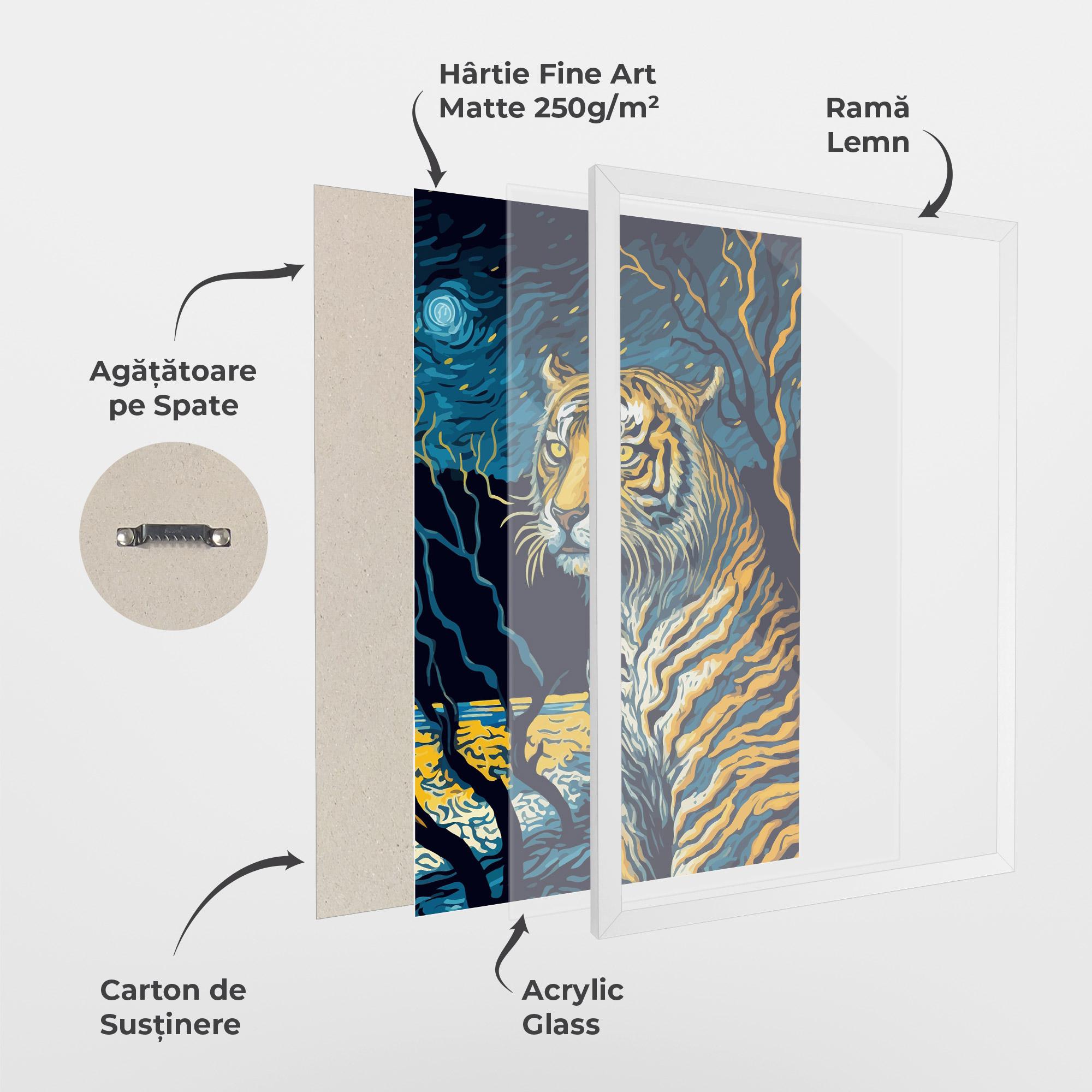 Poster Înrămat Tiger Blue Painting mockup 1