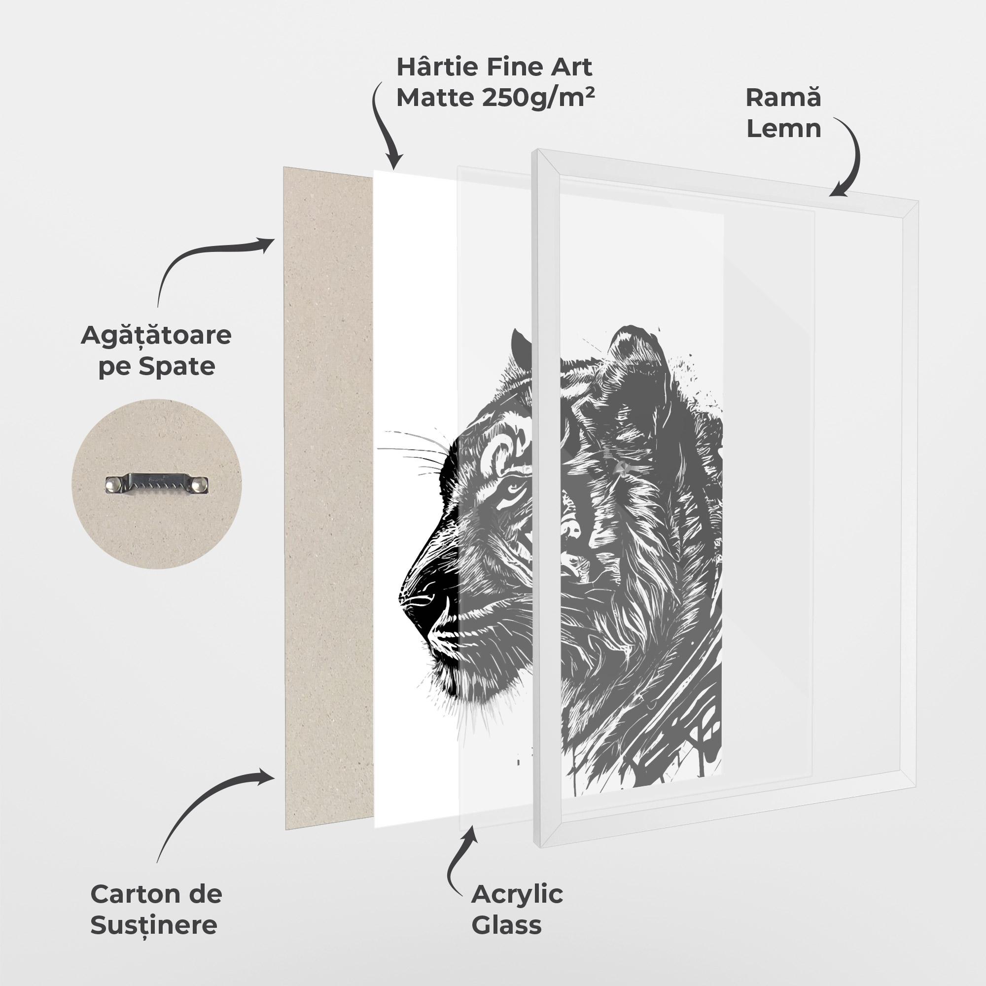 Poster Înrămat Tiger Profile mockup 1