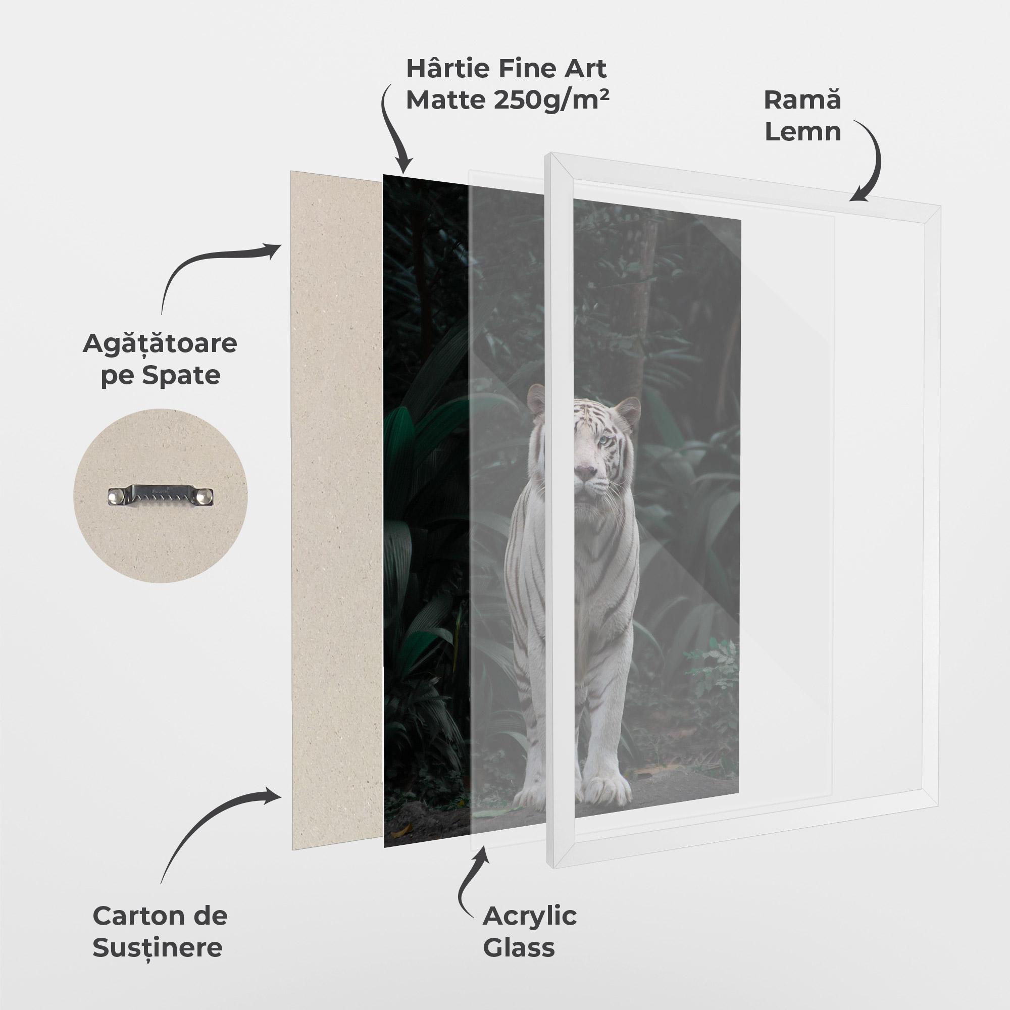 Poster Înrămat White Tiger mockup 1