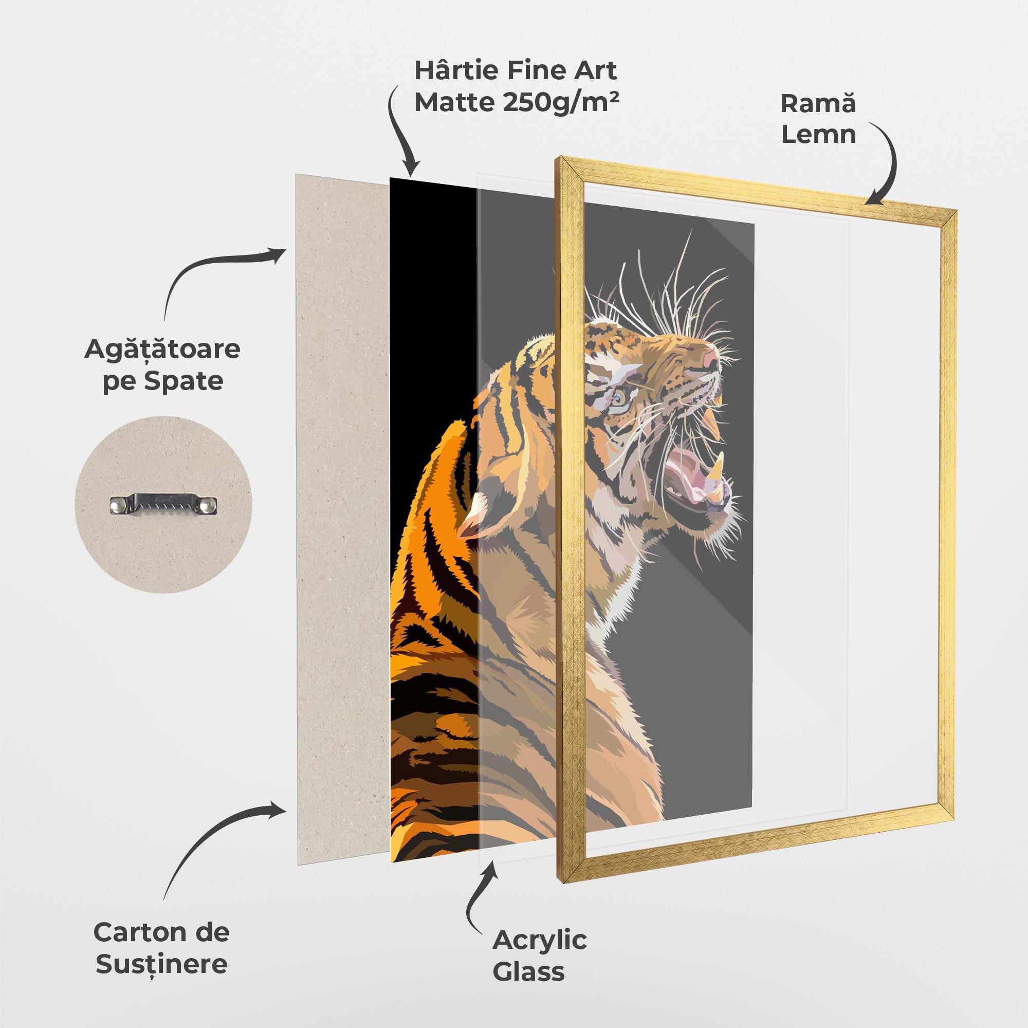 Poster Înrămat Angry Tiger mockup 1