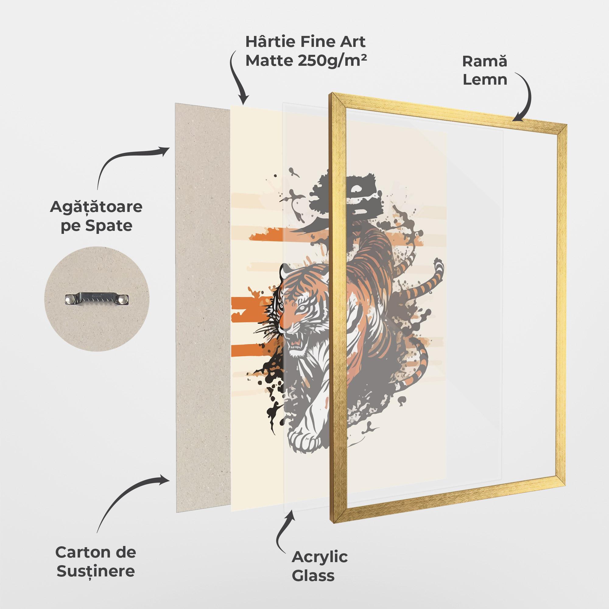 Poster Înrămat Asiatic Tiger mockup 1