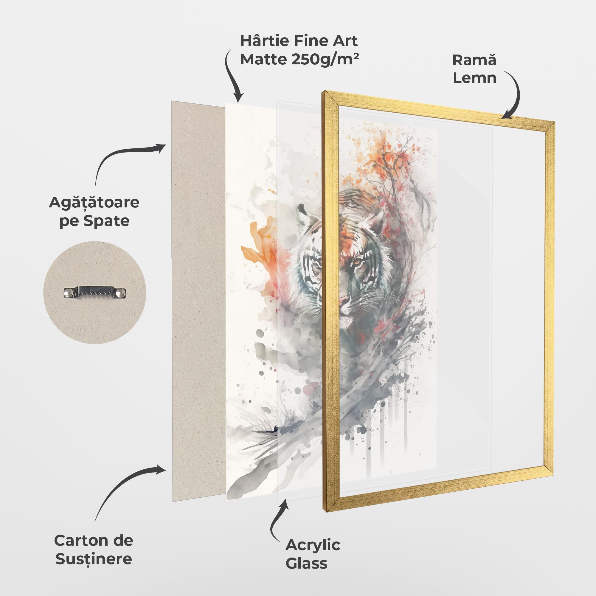 Poster Înrămat Beautiful Tiger Art mockup 1