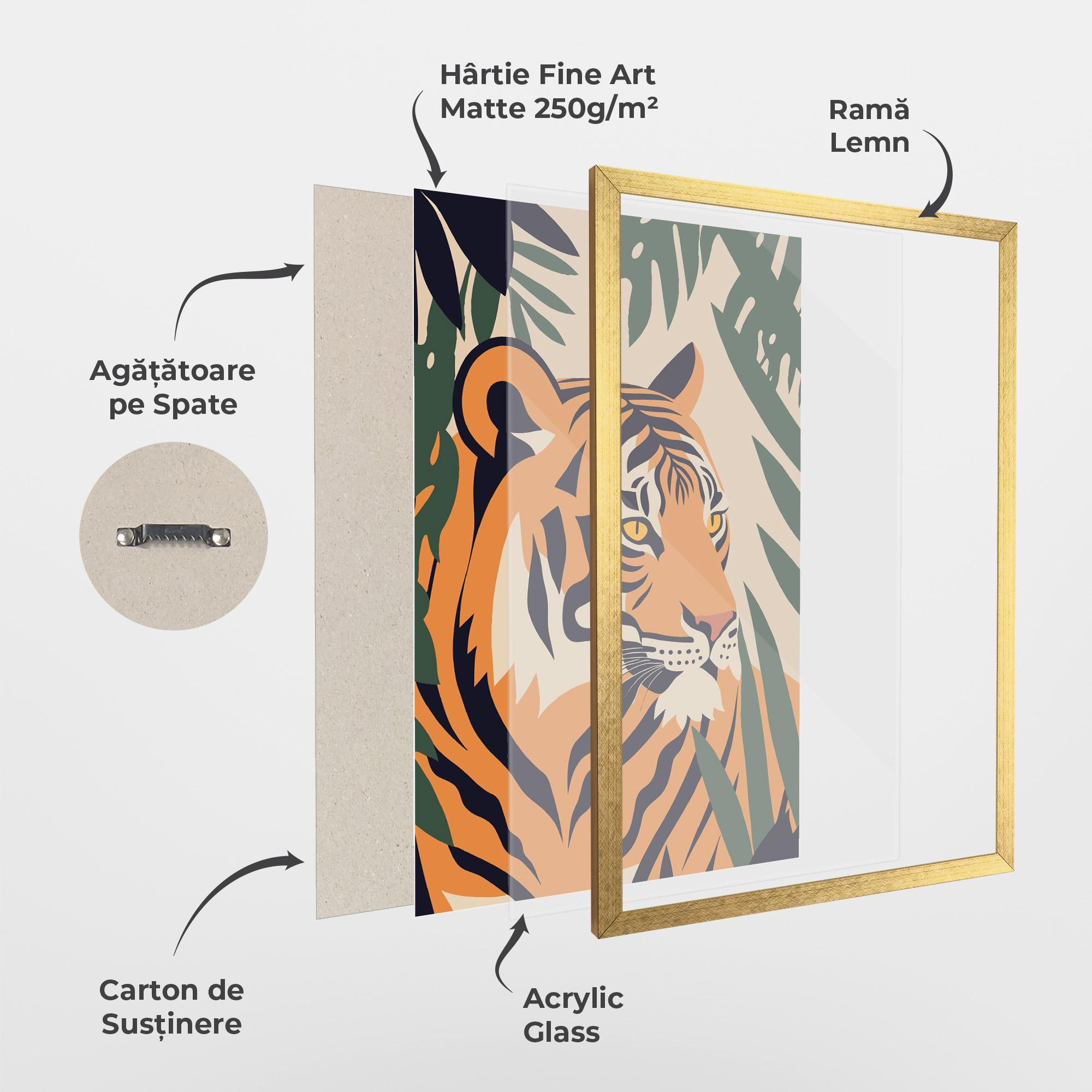 Poster Înrămat Cartoon Style Tiger mockup 1