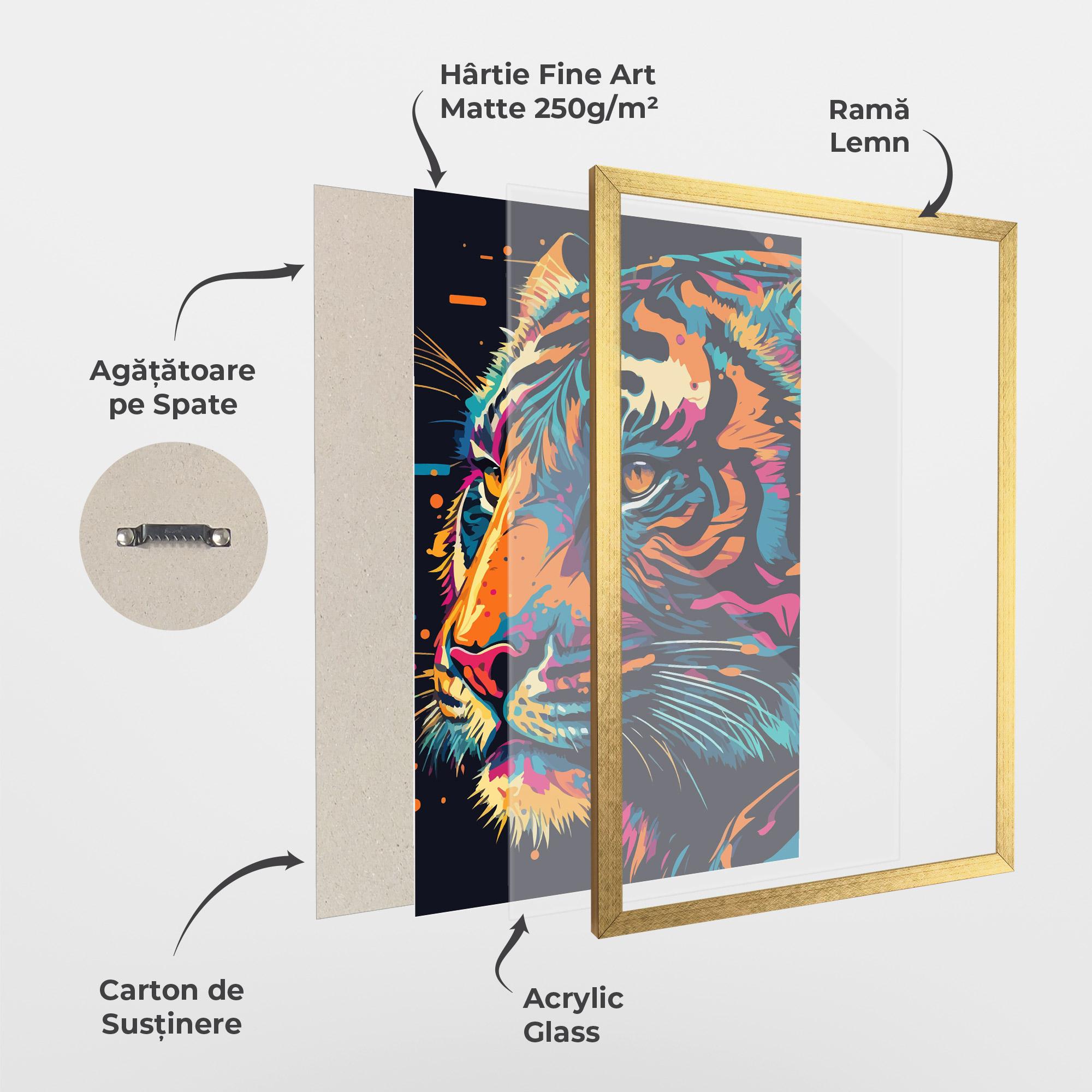 Poster Înrămat Colorful Tiger mockup 1