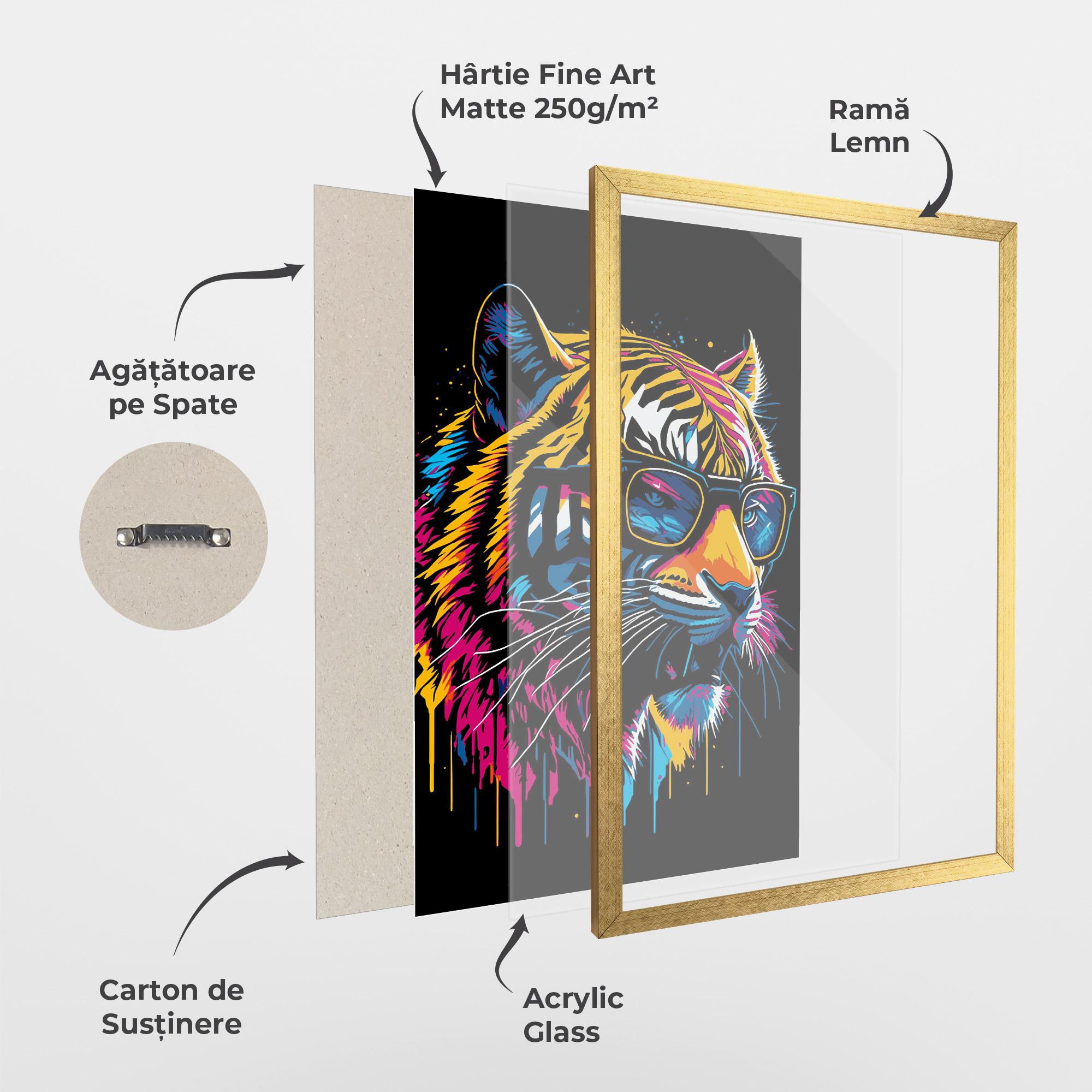Poster Înrămat Cool Tiger mockup 1