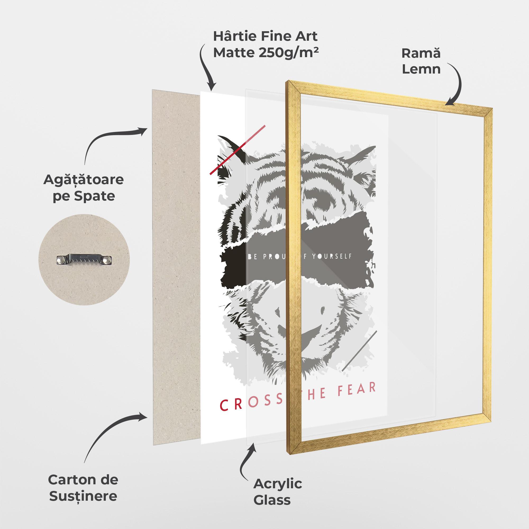 Poster Înrămat Cross The Fear mockup 1