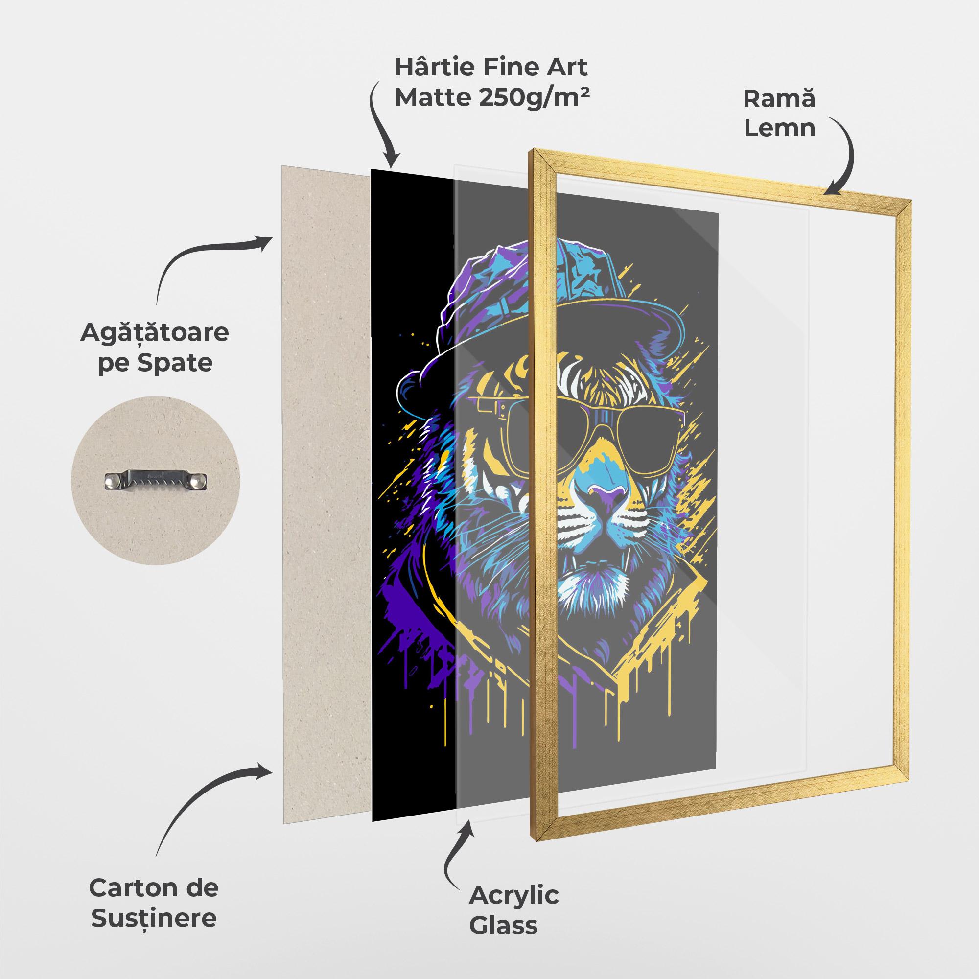Poster Înrămat Glasses Tiger mockup 1