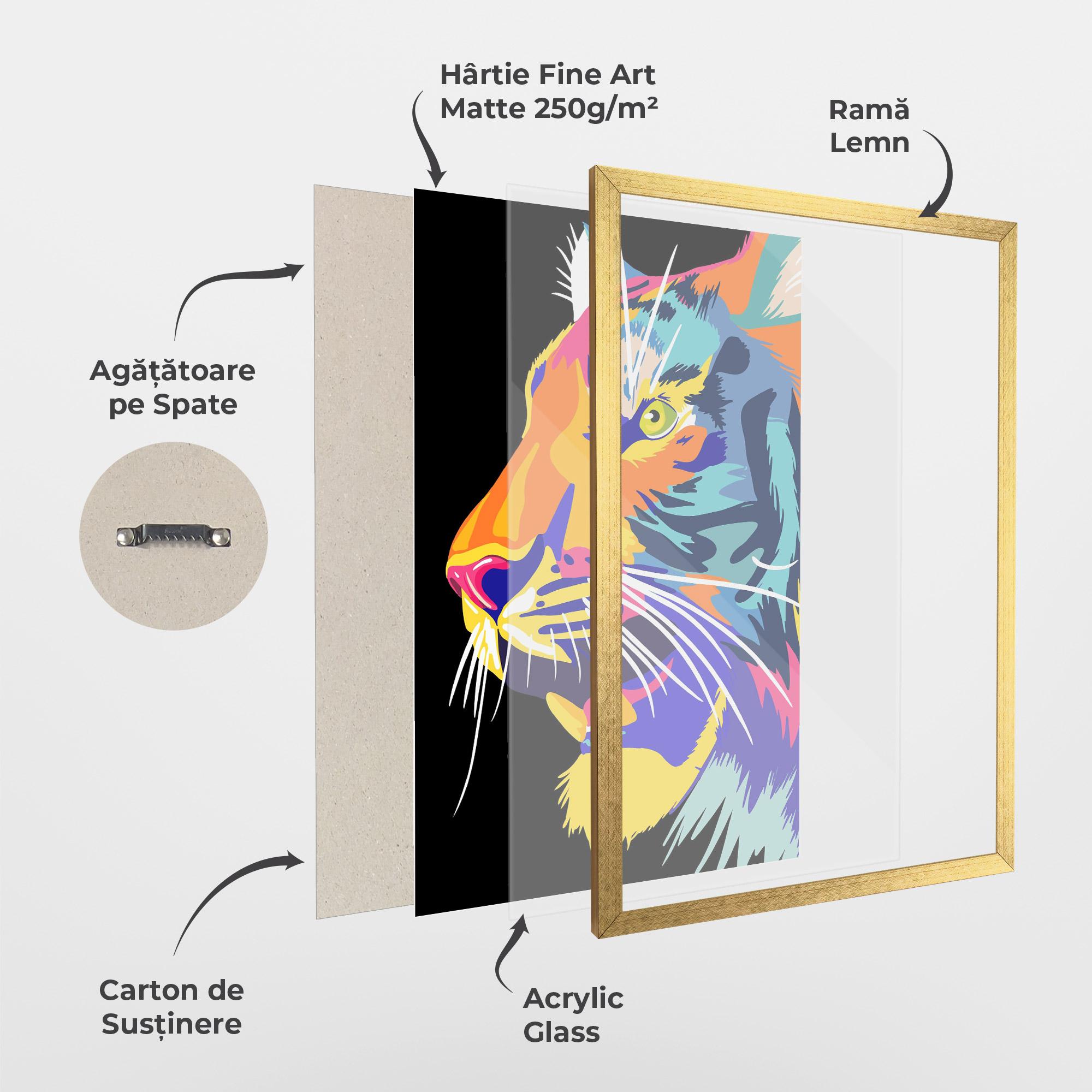 Poster Înrămat Pretty Colorful Tiger mockup 1