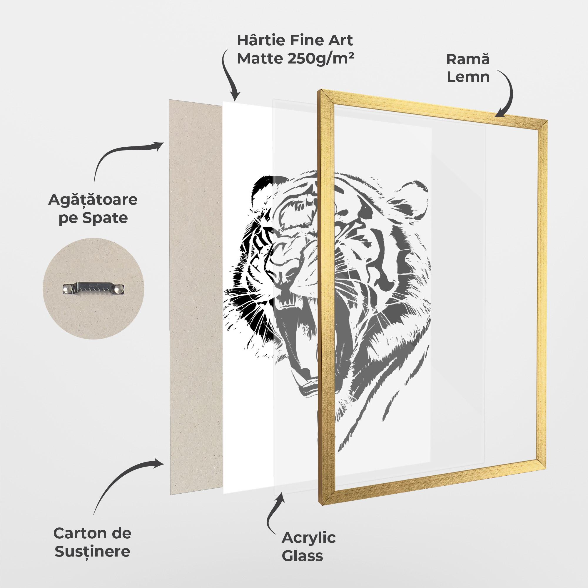 Poster Înrămat Roaring Tiger mockup 1