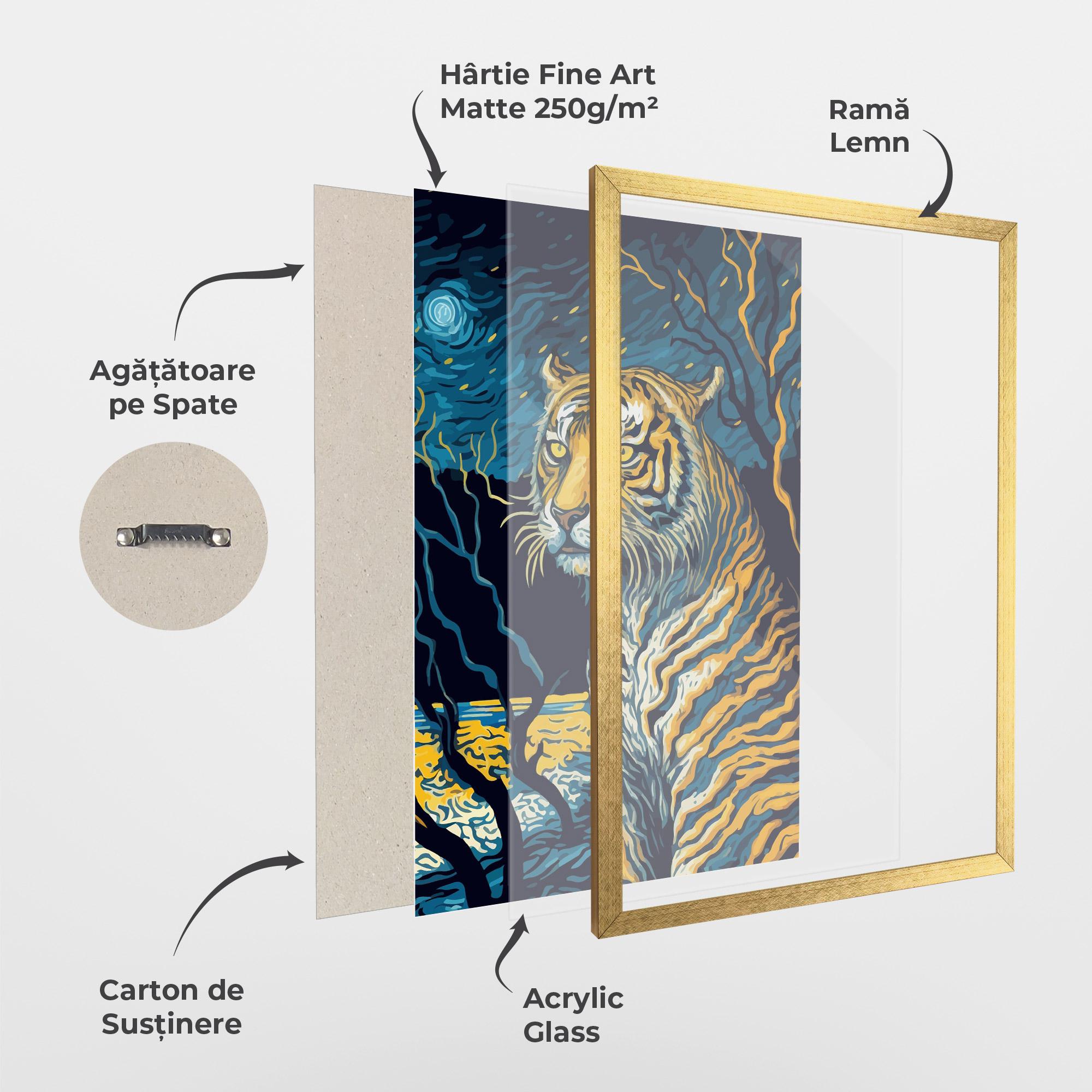 Poster Înrămat Tiger Blue Painting mockup 1