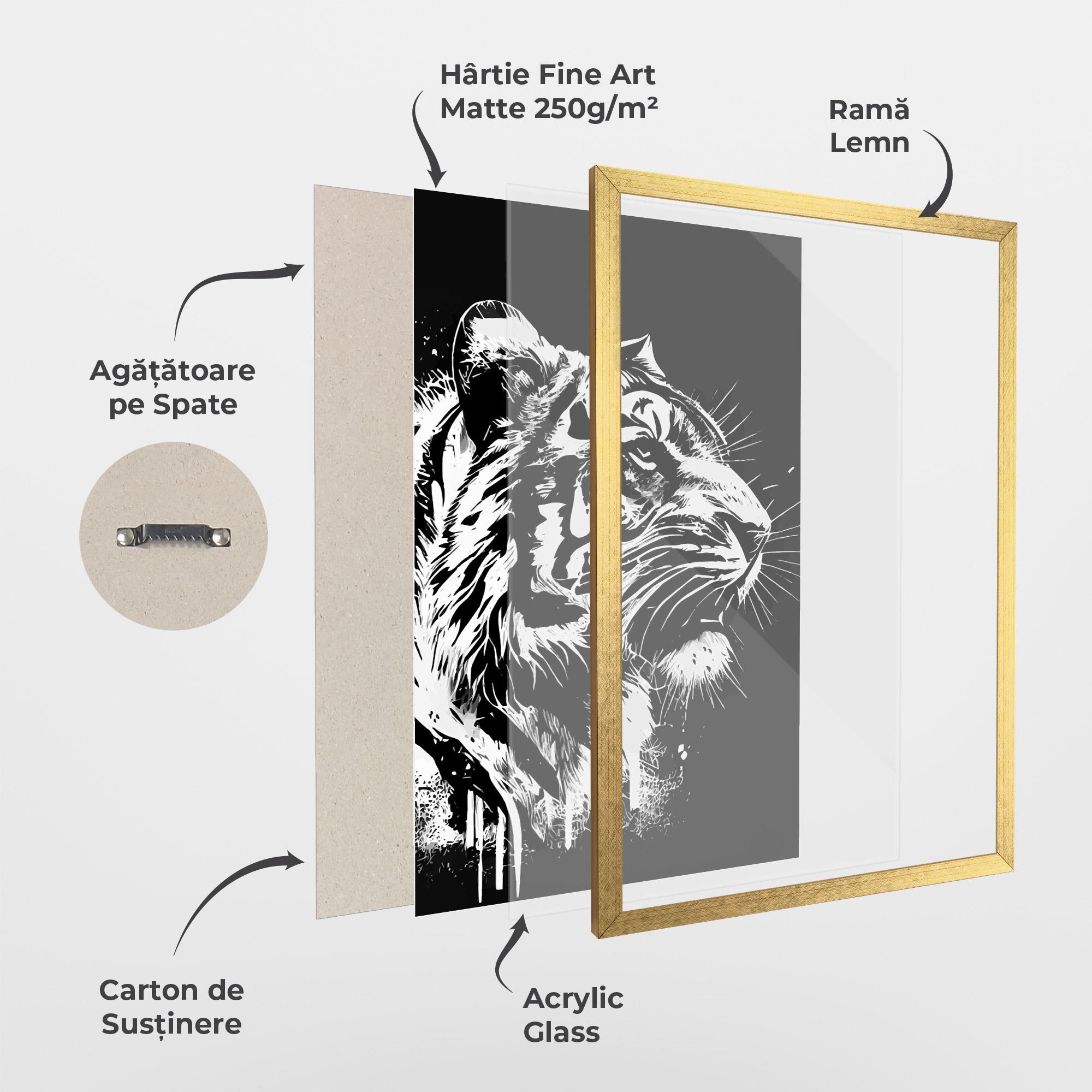 Poster Înrămat White Ink Tiger mockup 1