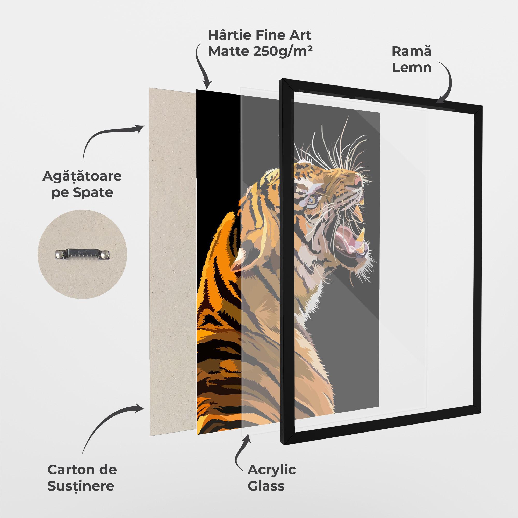 Poster Înrămat Angry Tiger mockup 1