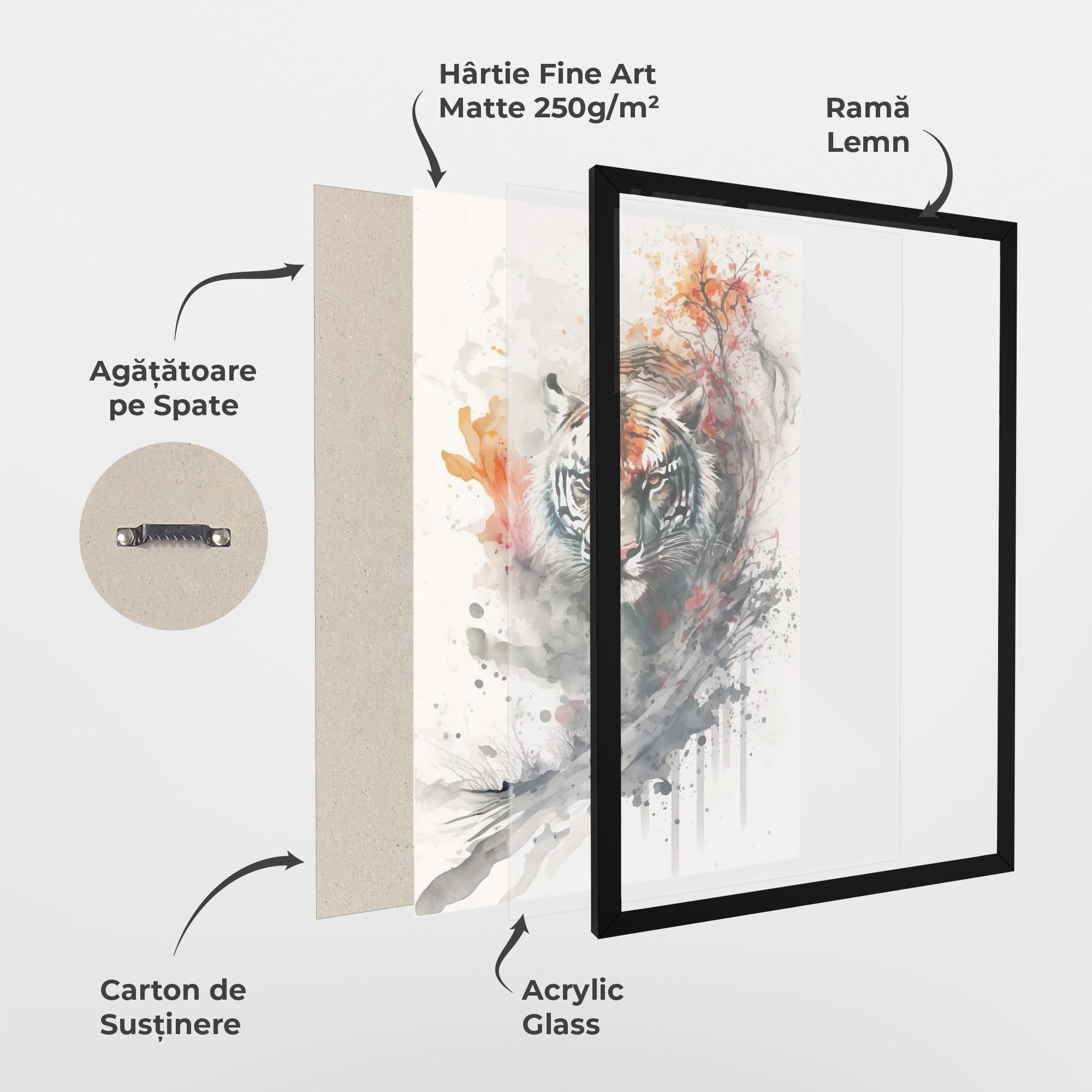 Poster Înrămat Beautiful Tiger Art mockup 1