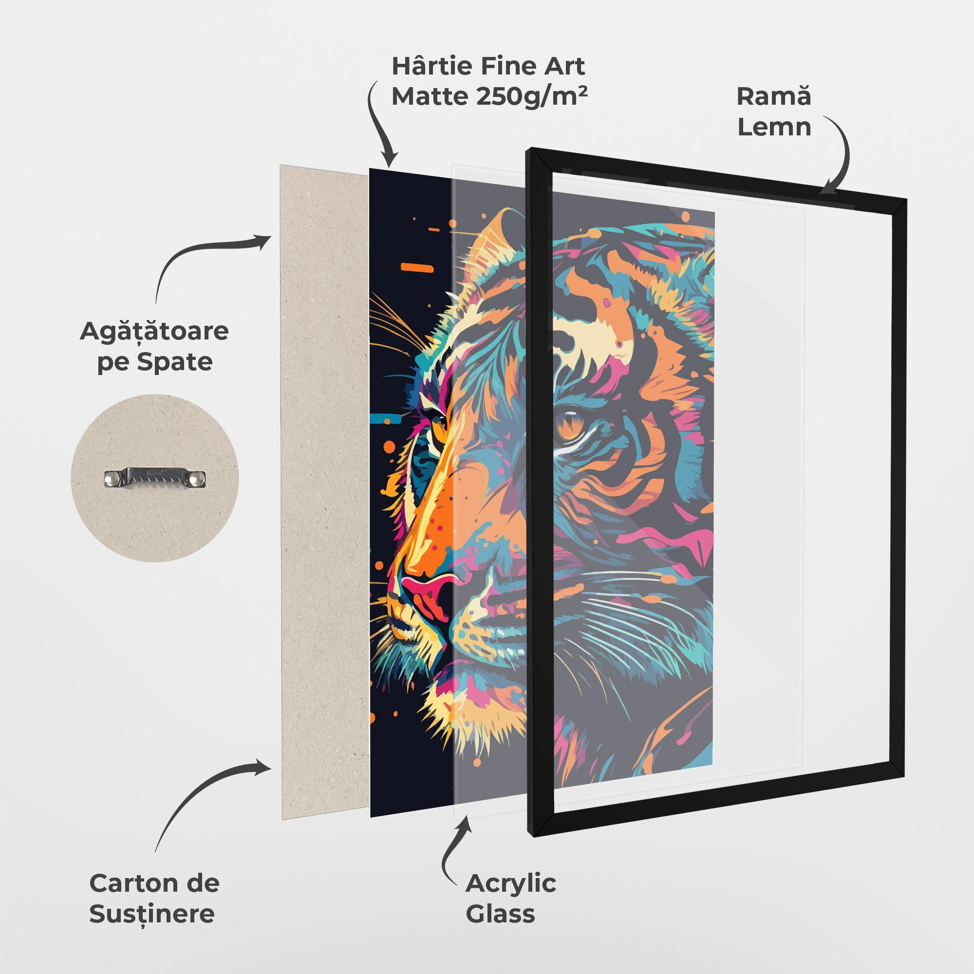 Poster Înrămat Colorful Tiger mockup 1