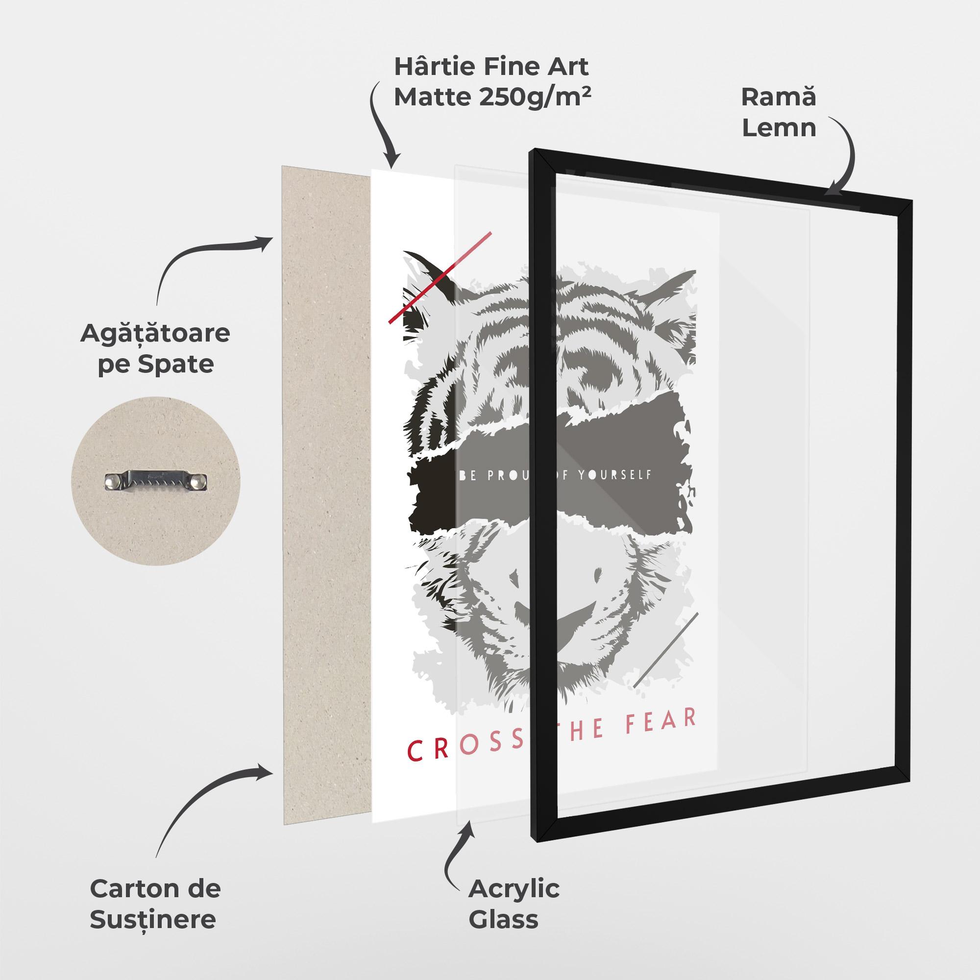 Poster Înrămat Cross The Fear mockup 1