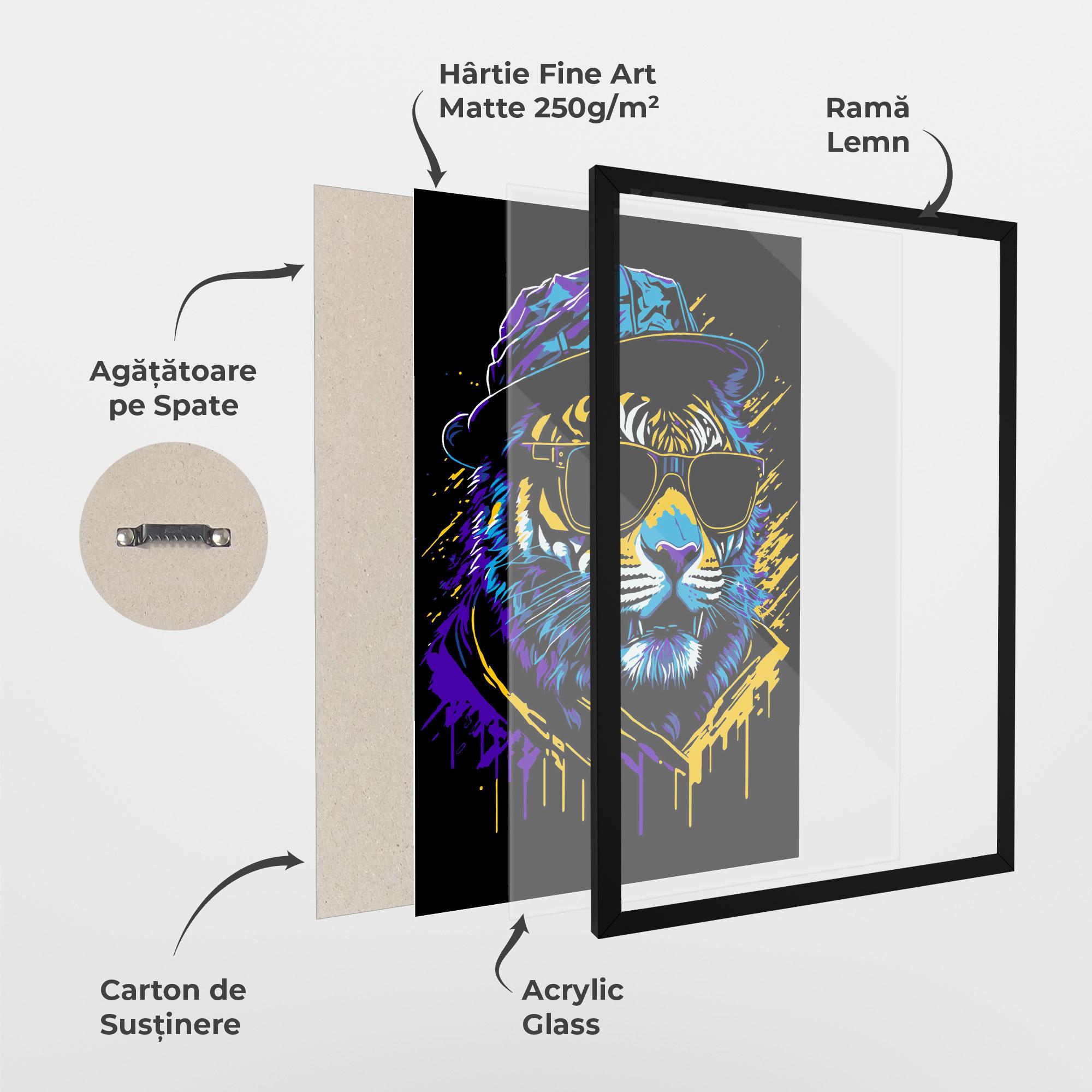 Poster Înrămat Glasses Tiger mockup 1