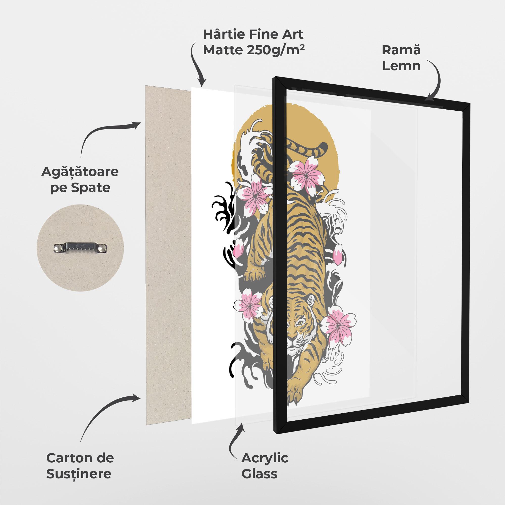 Poster Înrămat Japanese Style Tiger mockup 1