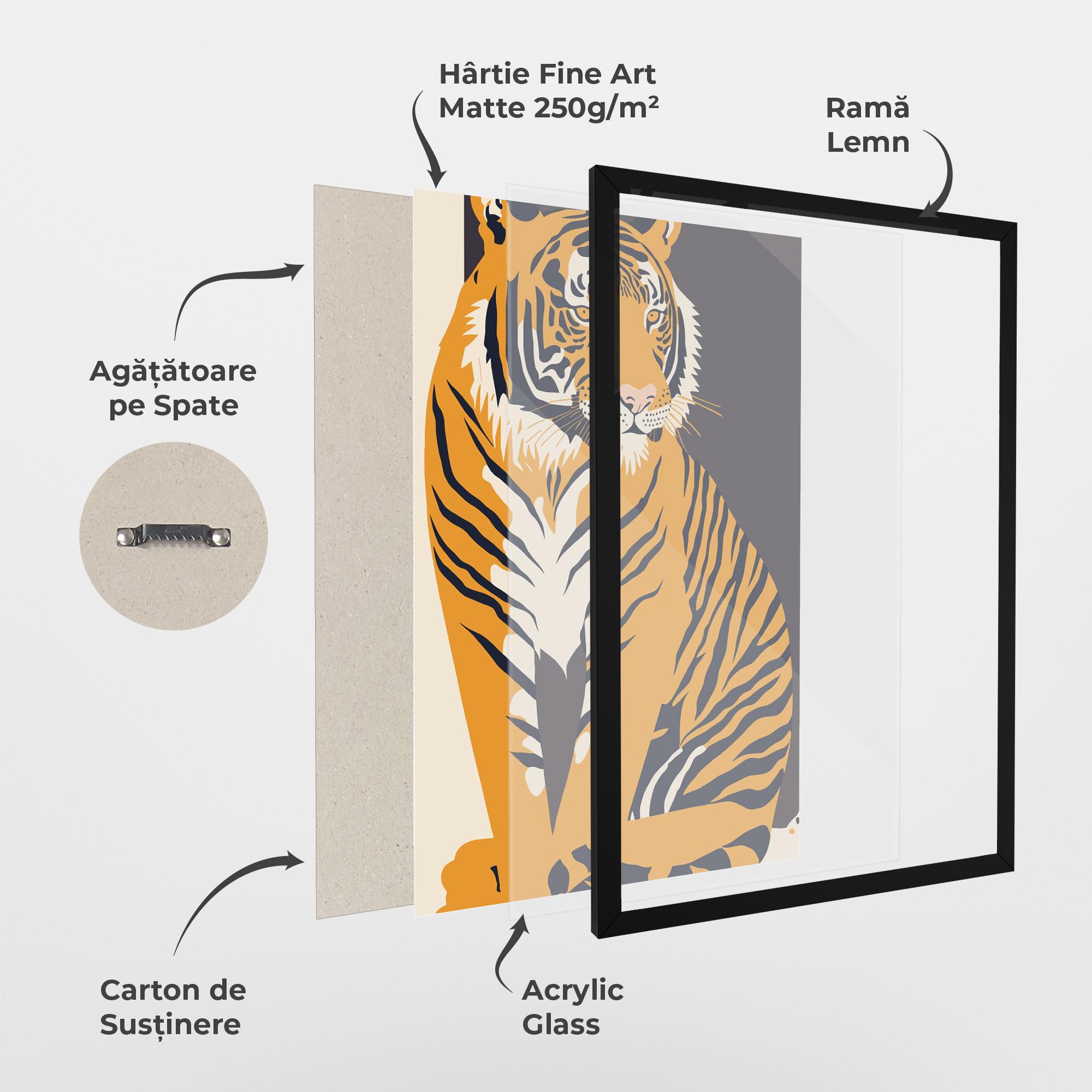 Poster Înrămat Orange Tiger mockup 1