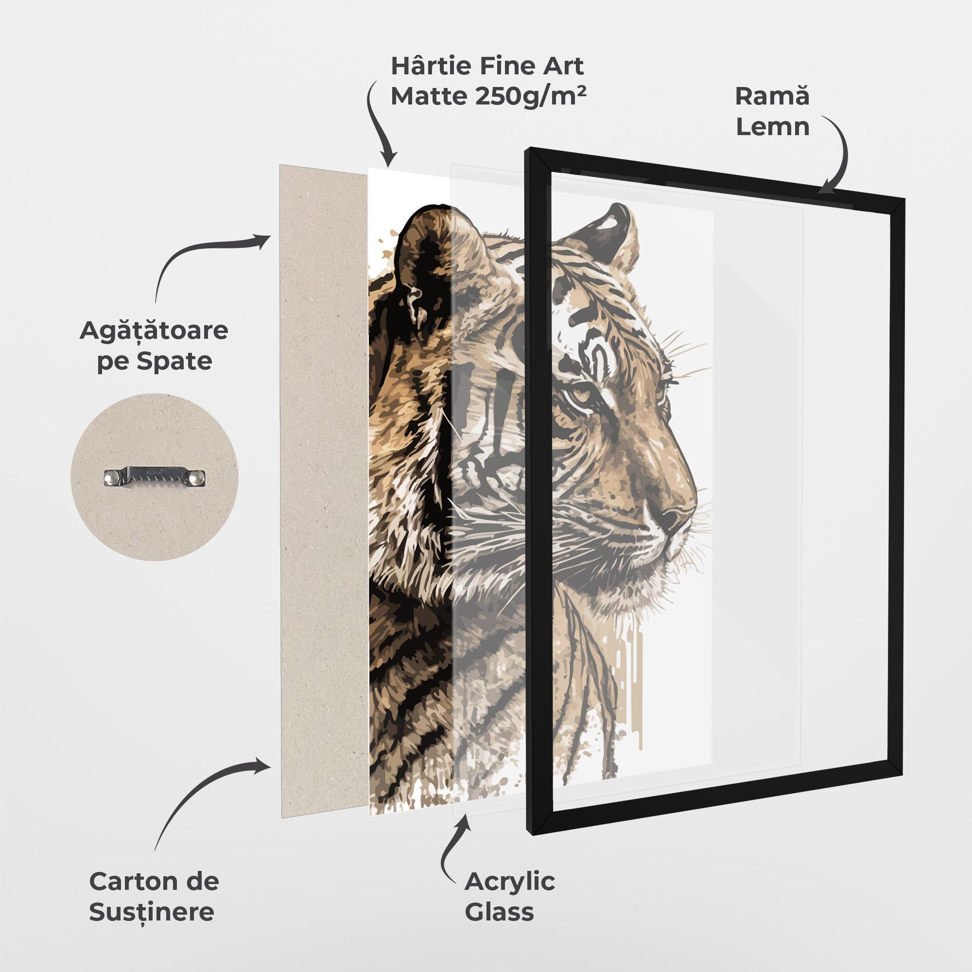 Poster Înrămat Pretty Tiger Art mockup 1