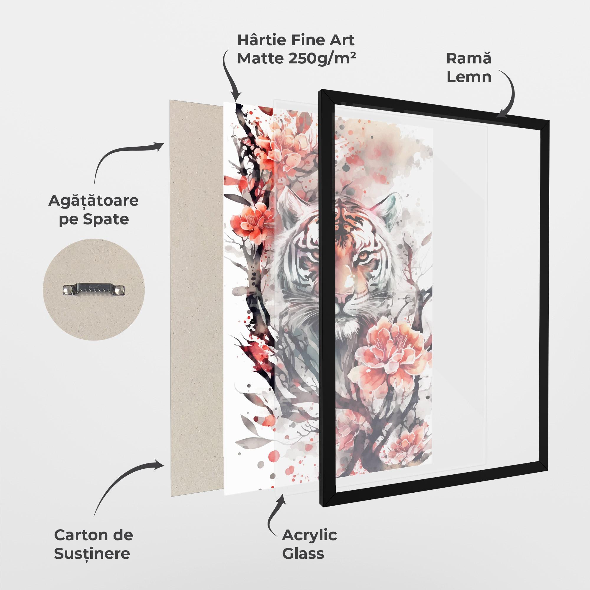 Poster Înrămat Red Tiger mockup 1