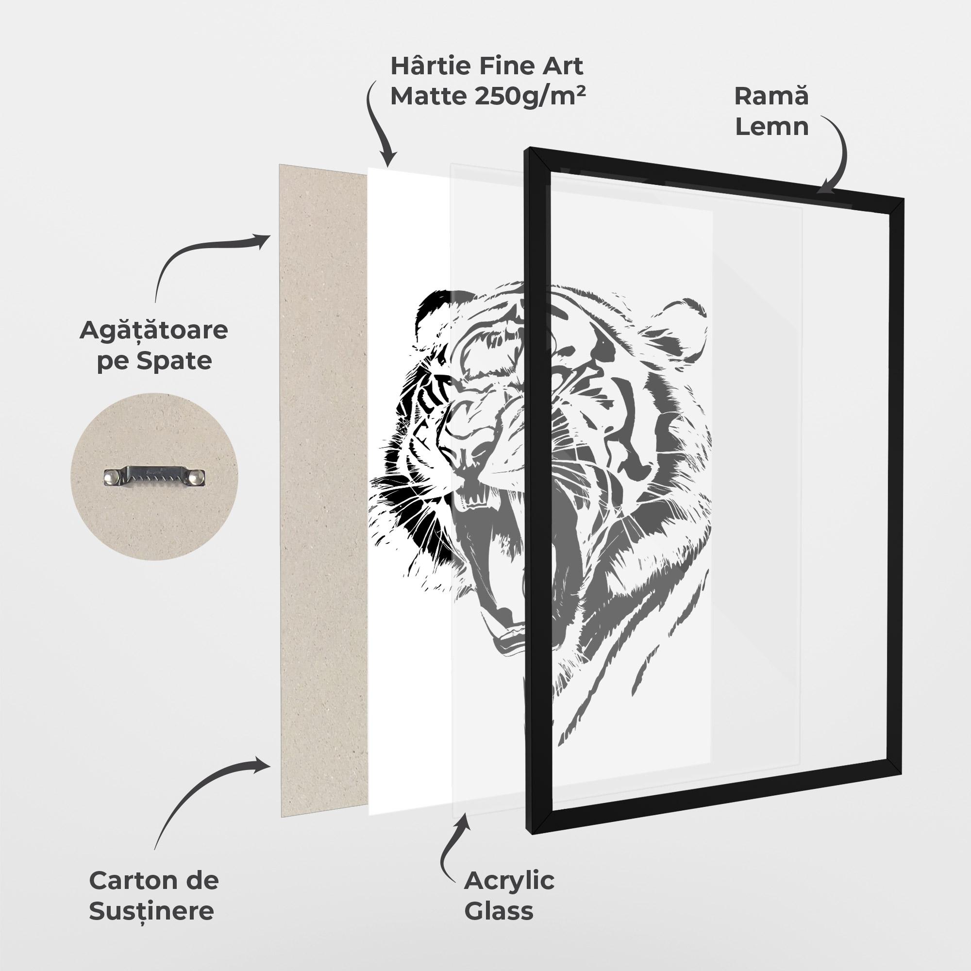 Poster Înrămat Roaring Tiger mockup 1