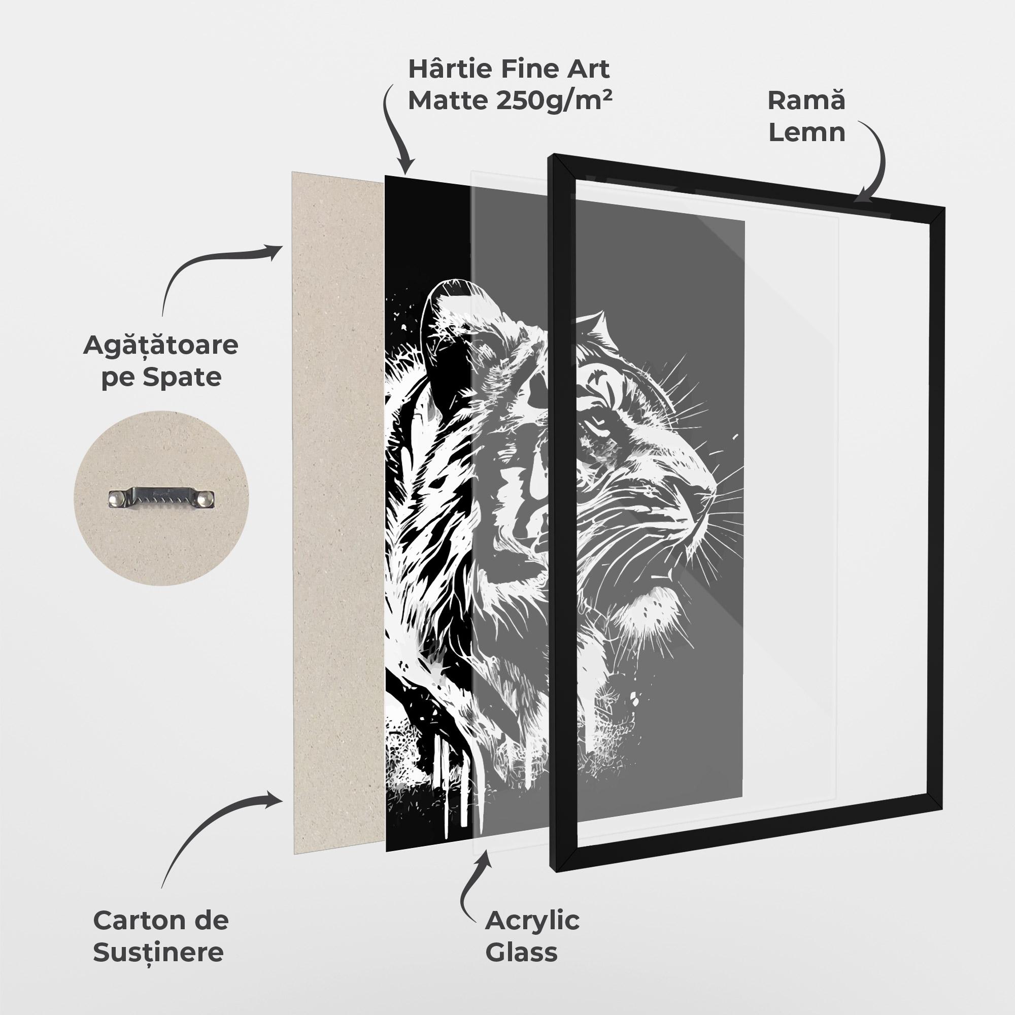 Poster Înrămat White Ink Tiger mockup 1