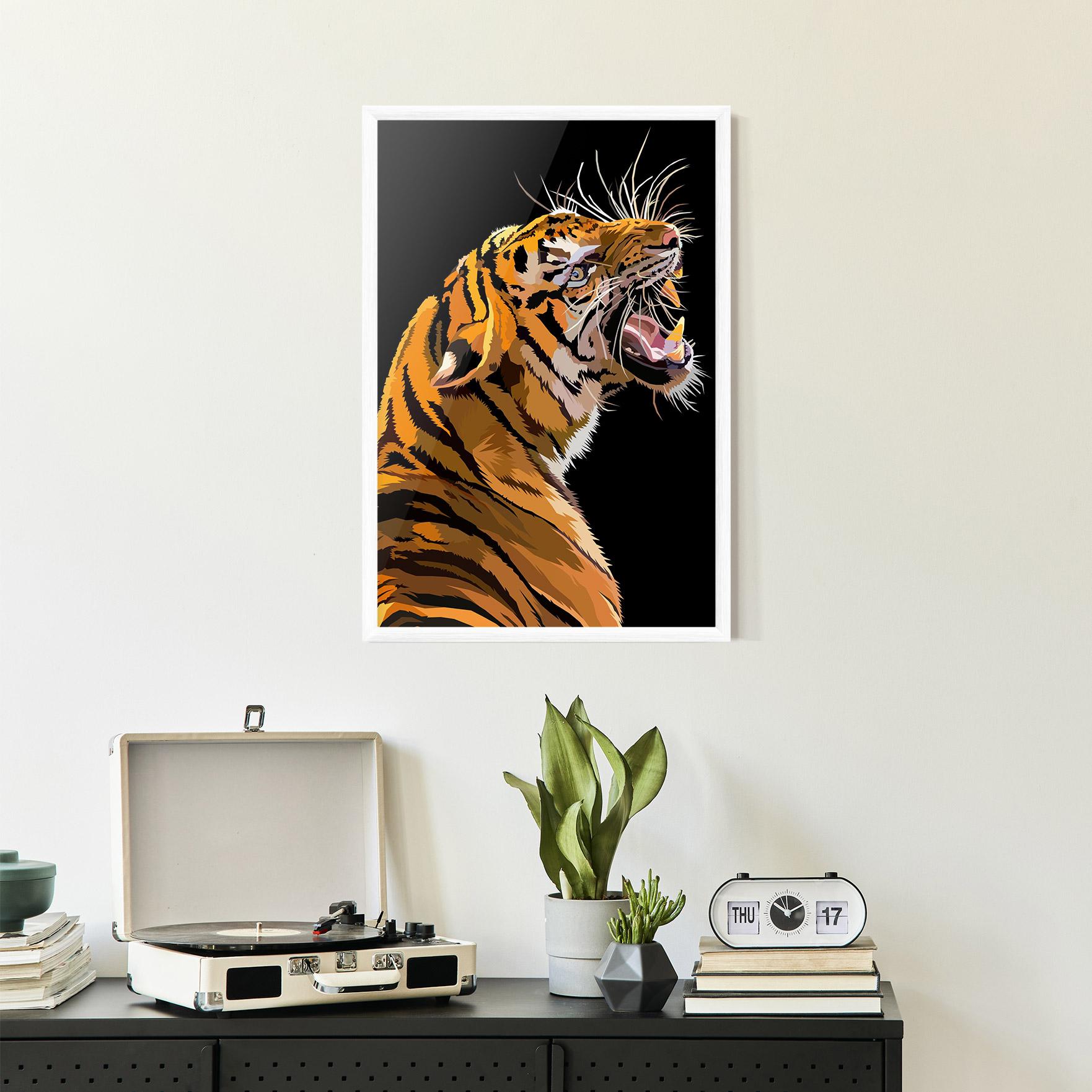 Poster Înrămat Angry Tiger mockup 2