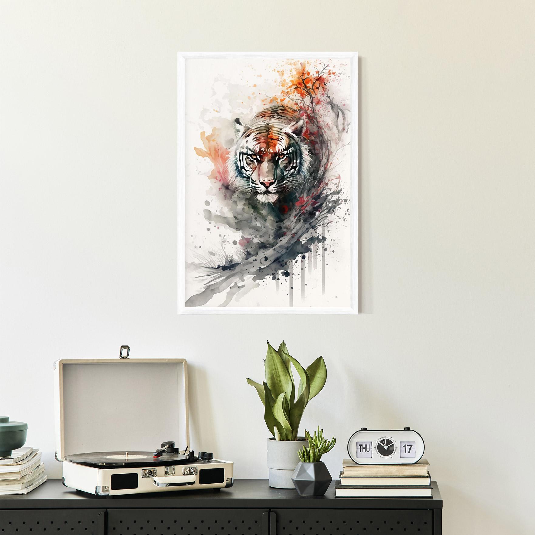 Poster Înrămat Beautiful Tiger Art mockup 2