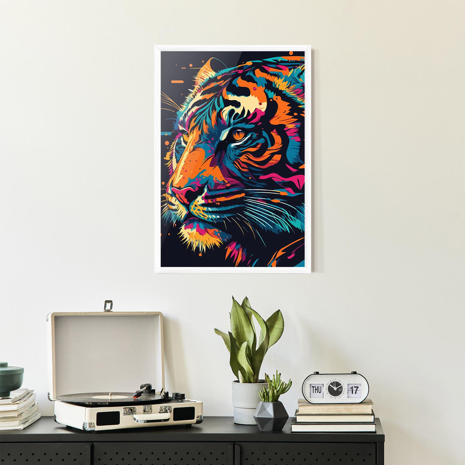 Poster Înrămat Colorful Tiger mockup 2