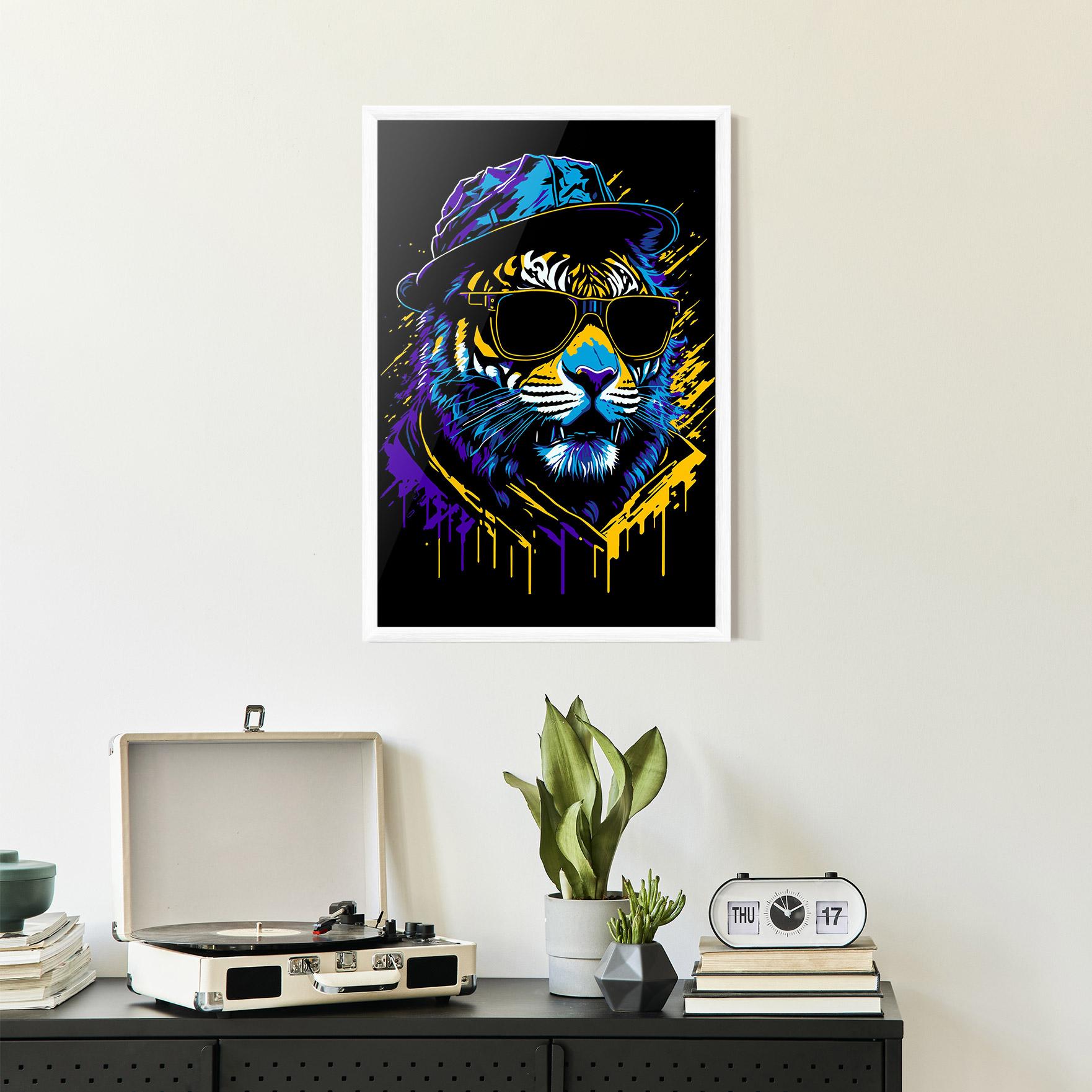 Poster Înrămat Glasses Tiger mockup 2