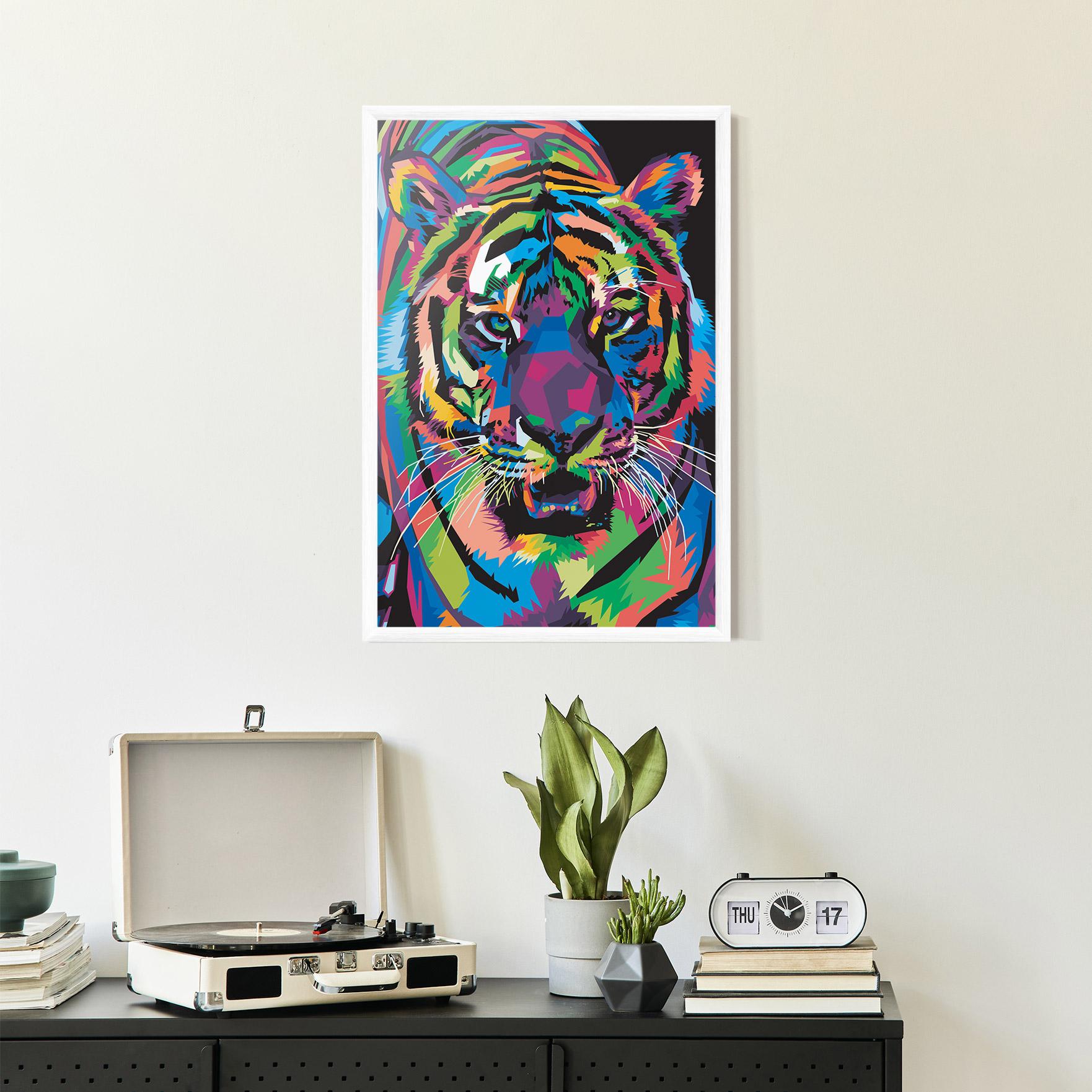Poster Înrămat Mix Color Tiger mockup 2