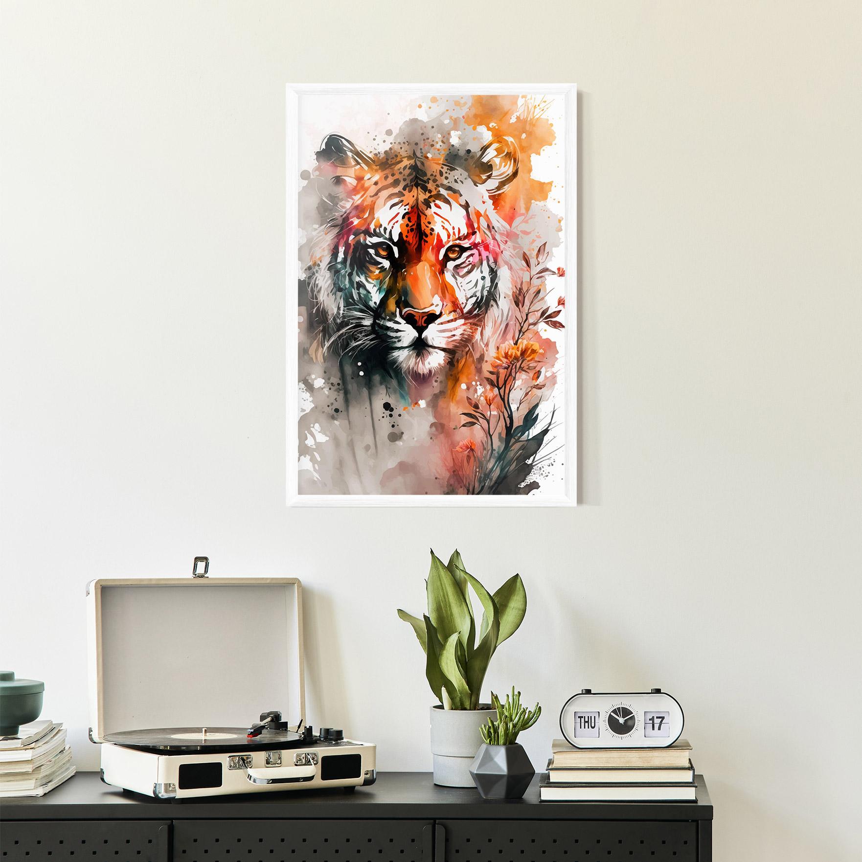 Poster Înrămat Orange Art Tiger mockup 2