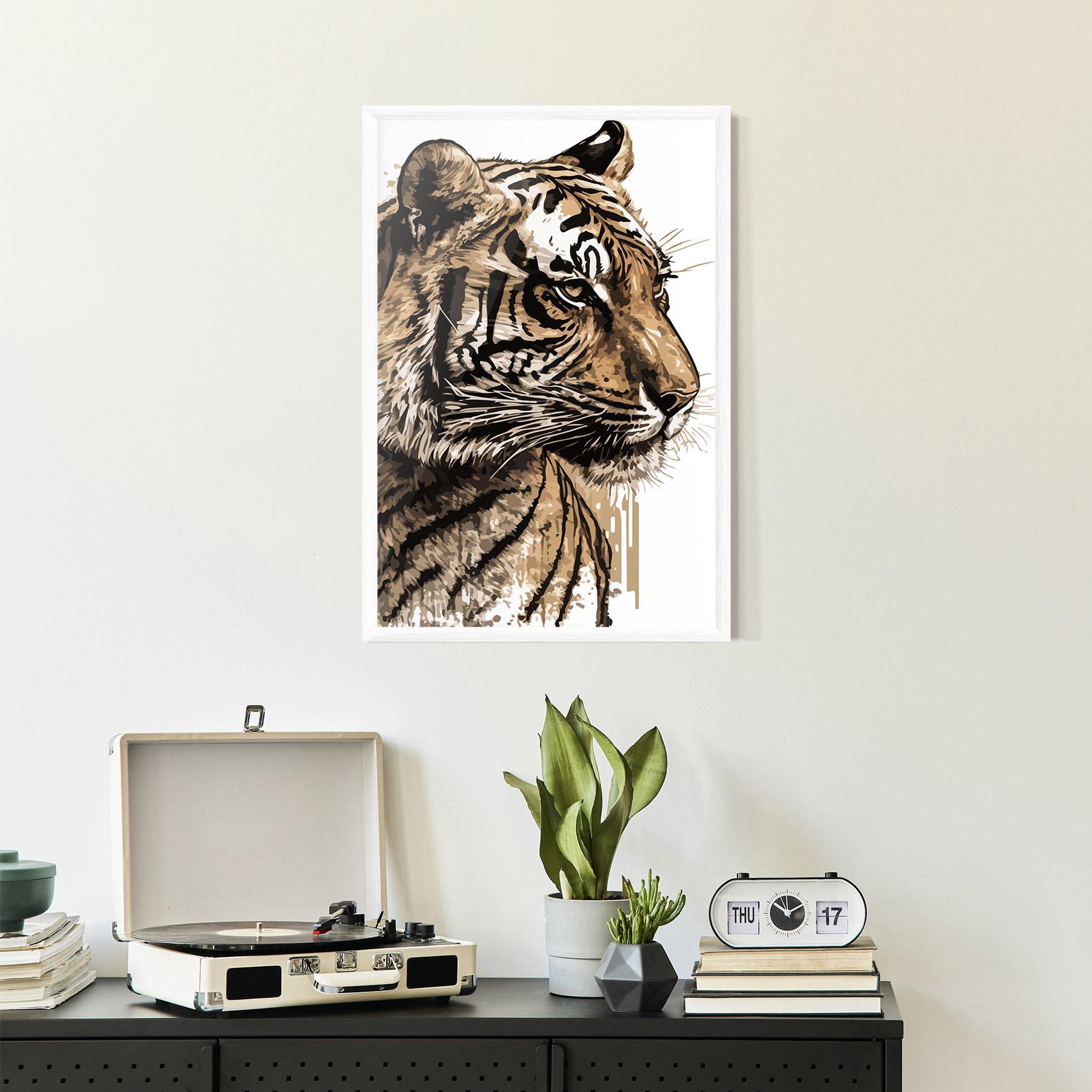 Poster Înrămat Pretty Tiger Art mockup 2
