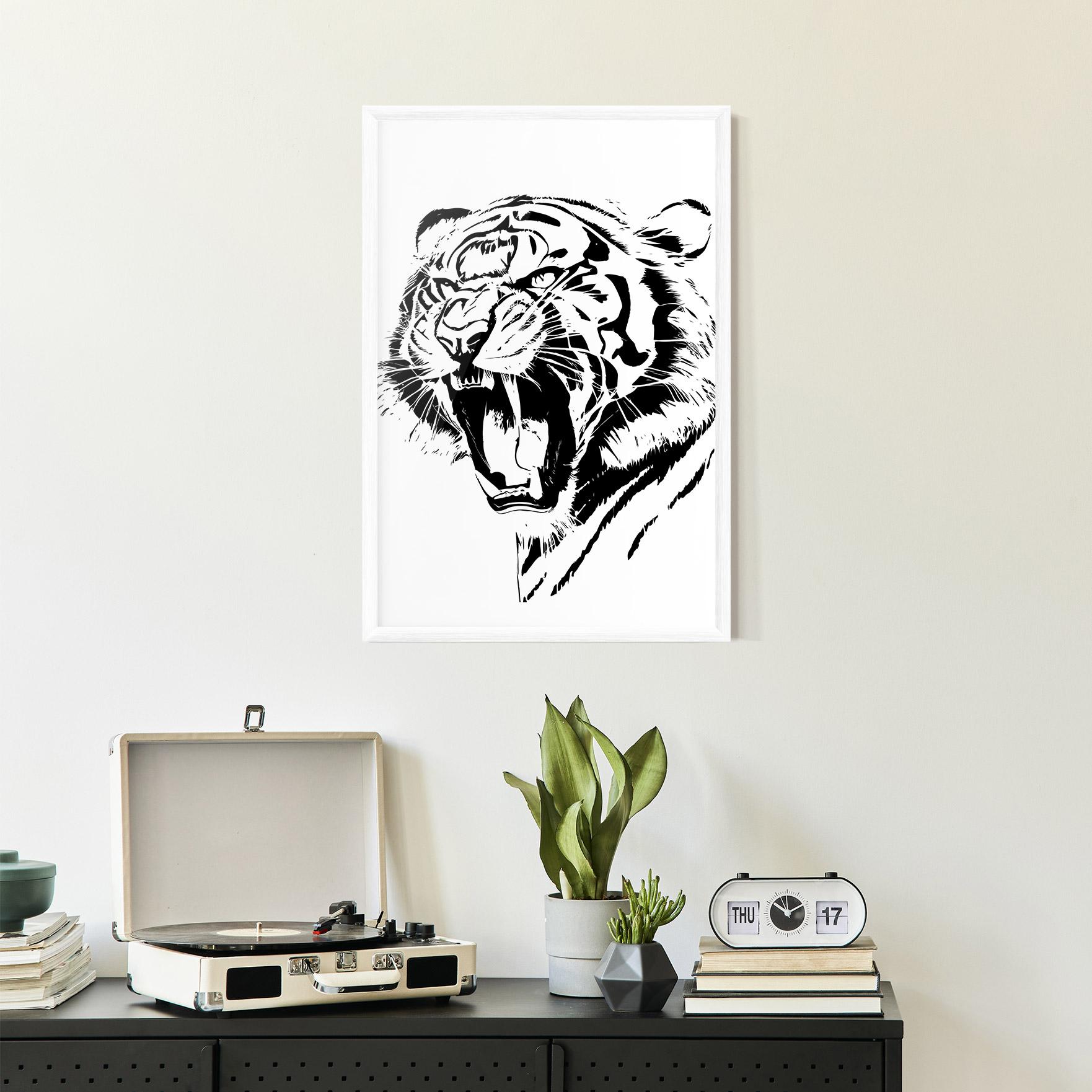 Poster Înrămat Roaring Tiger mockup 2