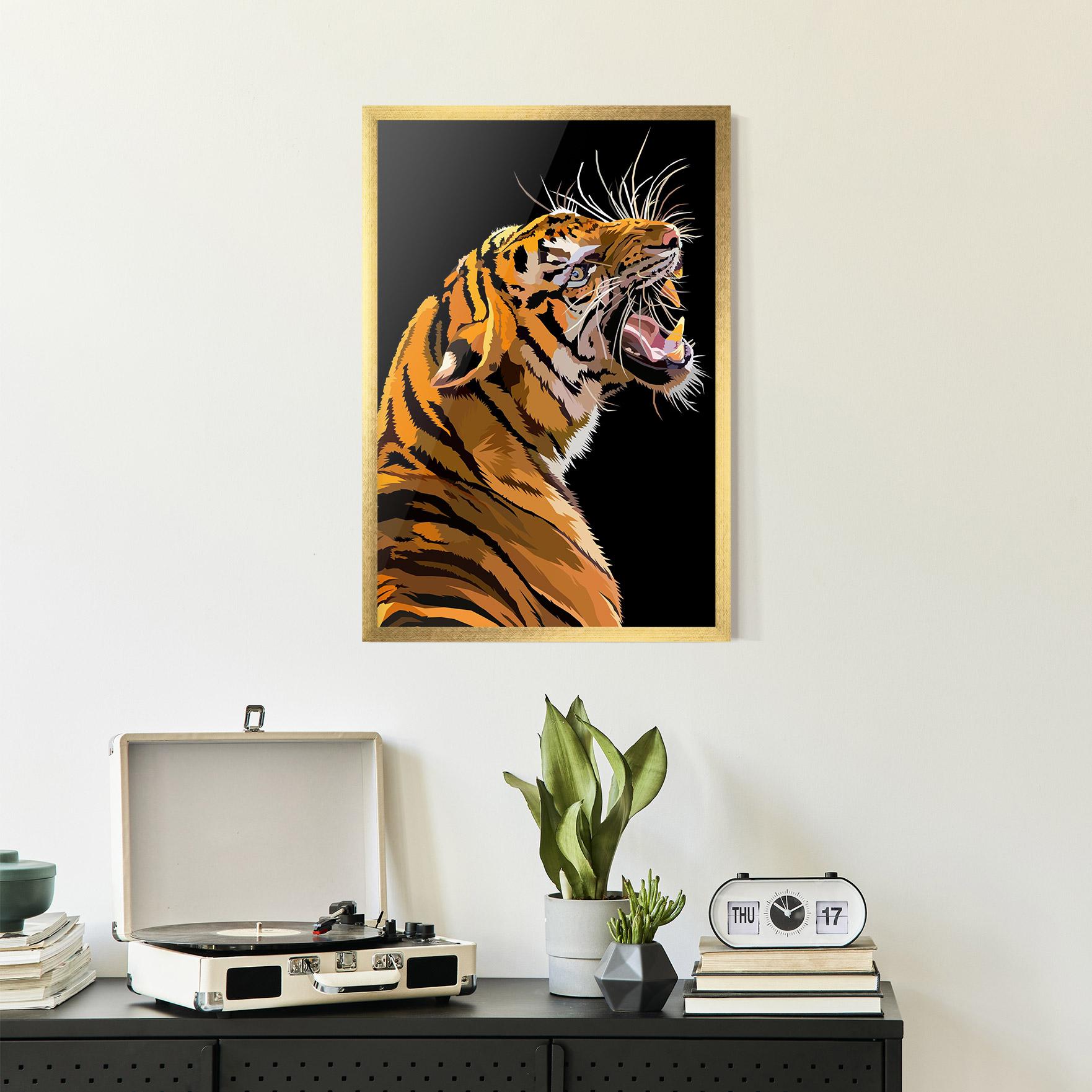 Poster Înrămat Angry Tiger mockup 2