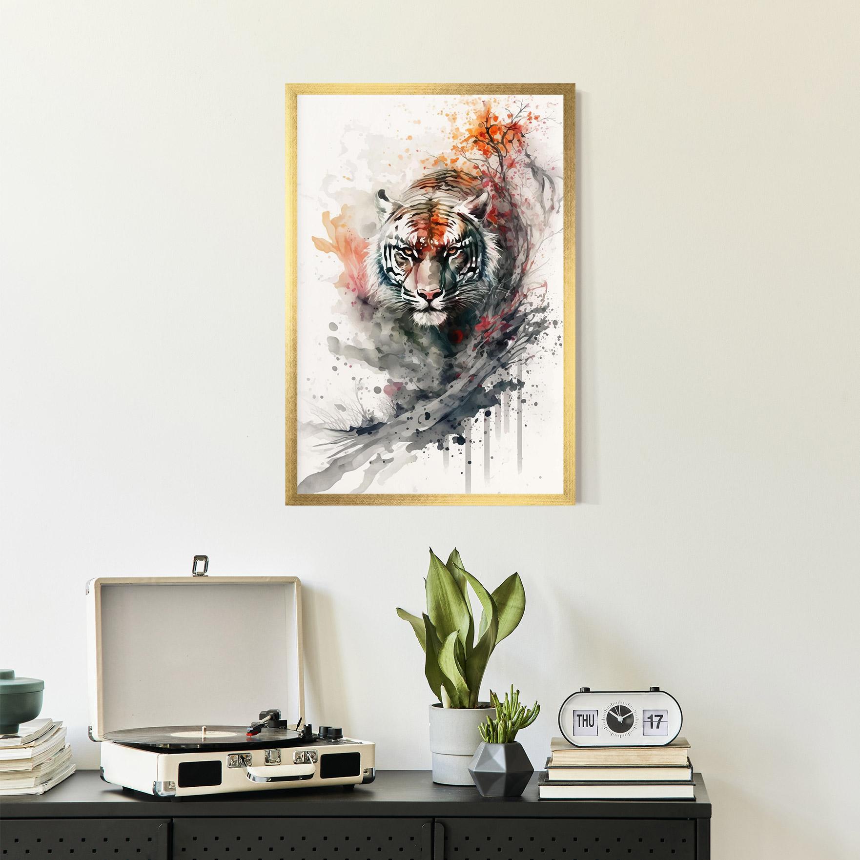 Poster Înrămat Beautiful Tiger Art mockup 2