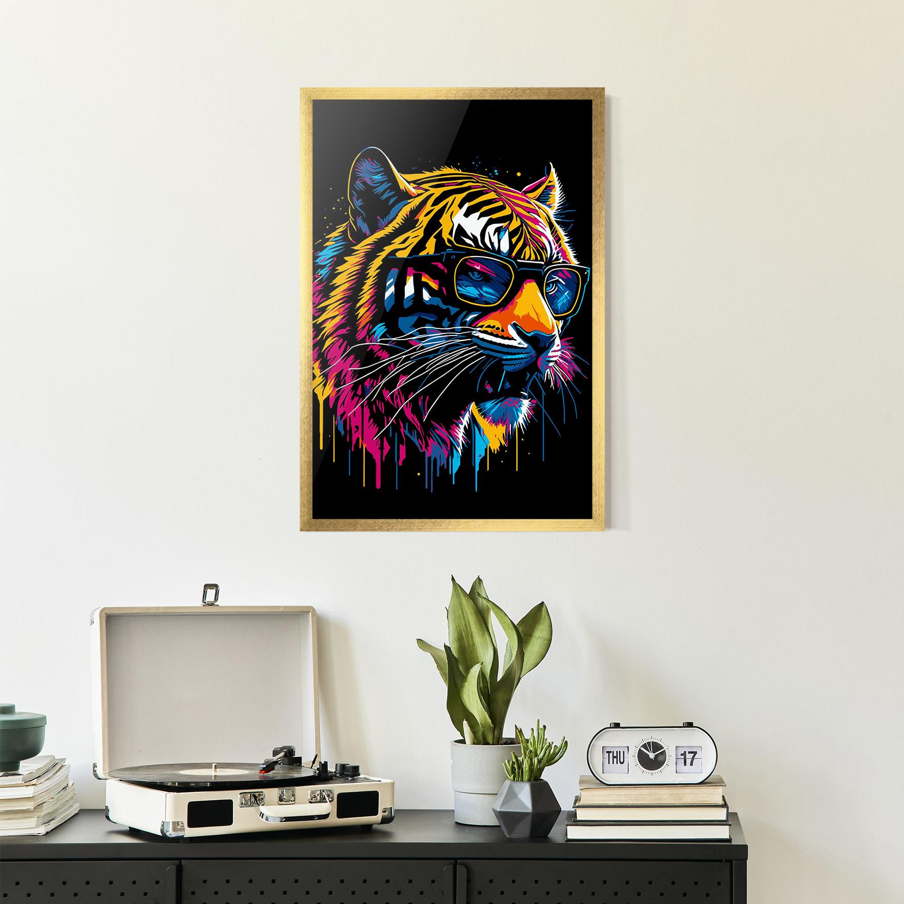 Poster Înrămat Cool Tiger mockup 2