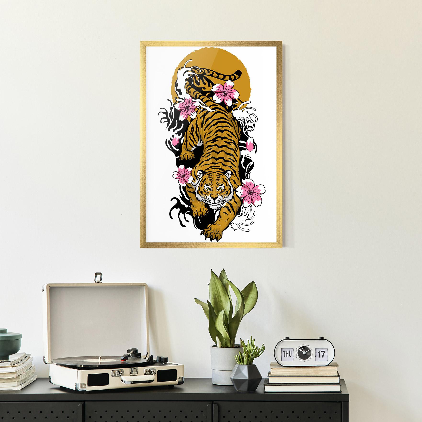 Poster Înrămat Japanese Style Tiger mockup 2