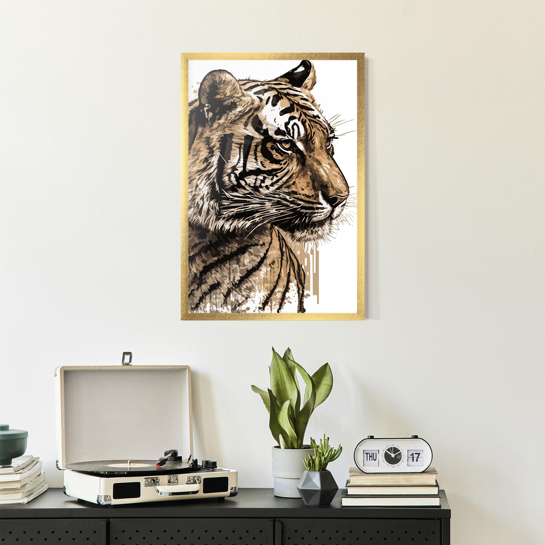 Poster Înrămat Pretty Tiger Art mockup 2