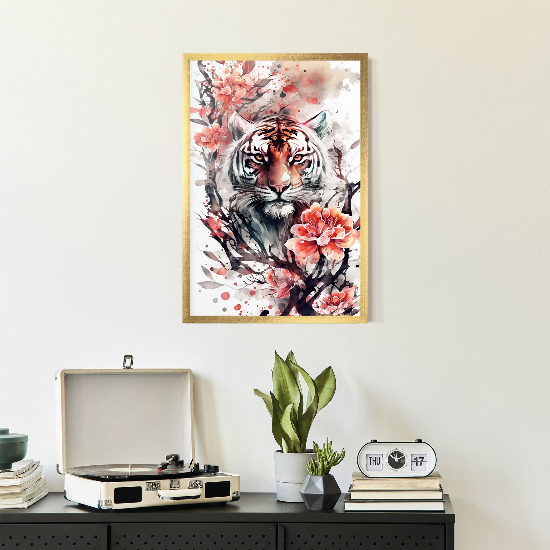 Poster Înrămat Red Tiger mockup 2