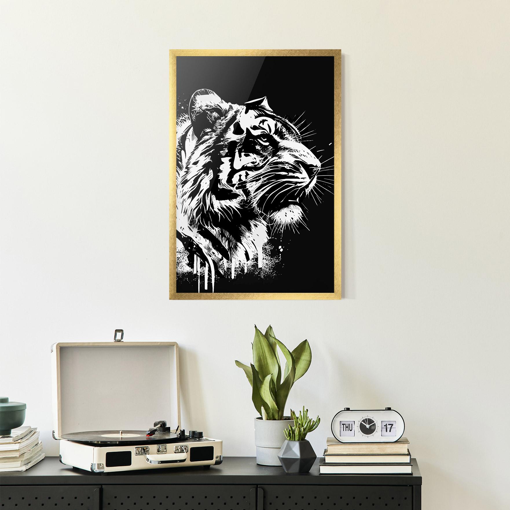 Poster Înrămat White Ink Tiger mockup 2