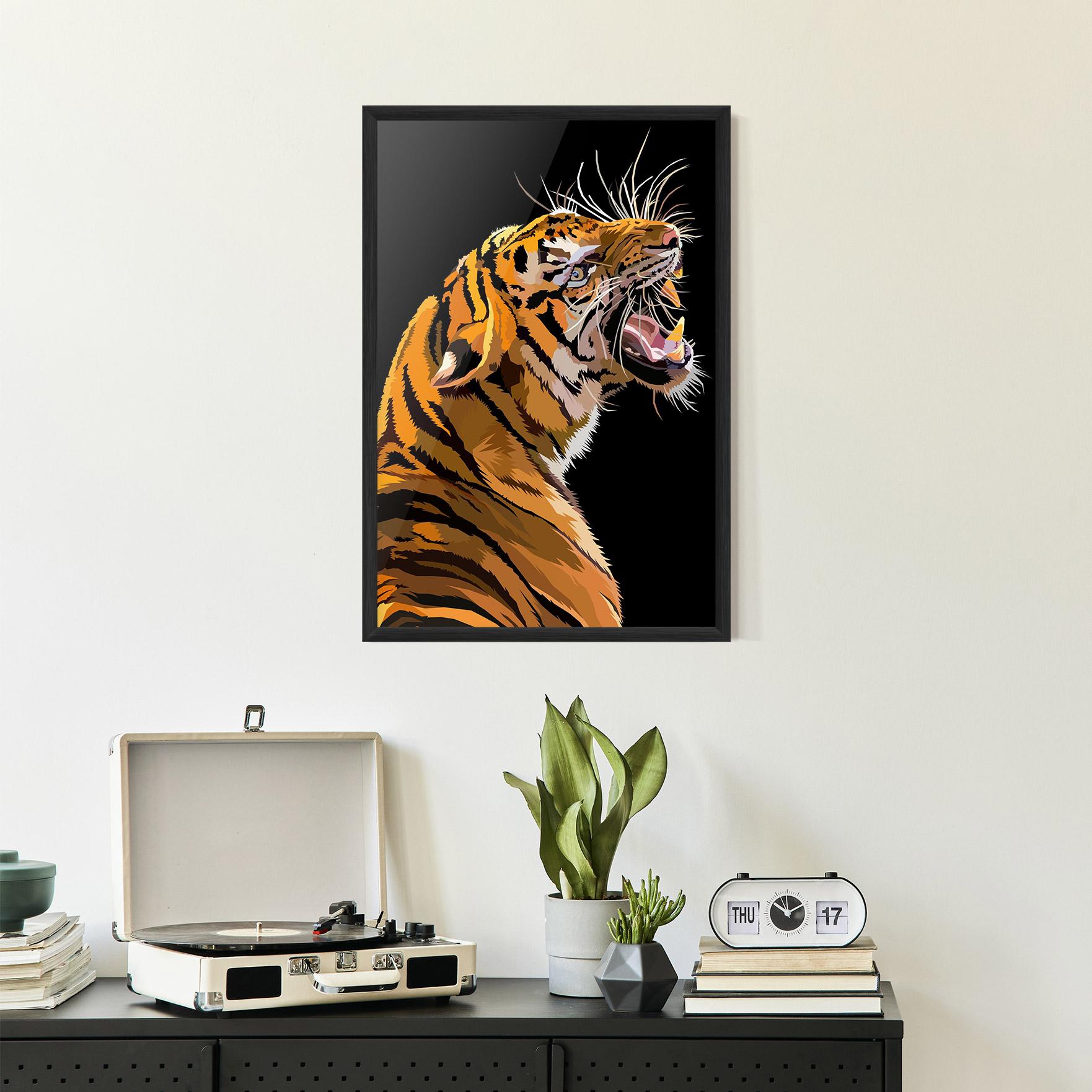 Poster Înrămat Angry Tiger mockup 2