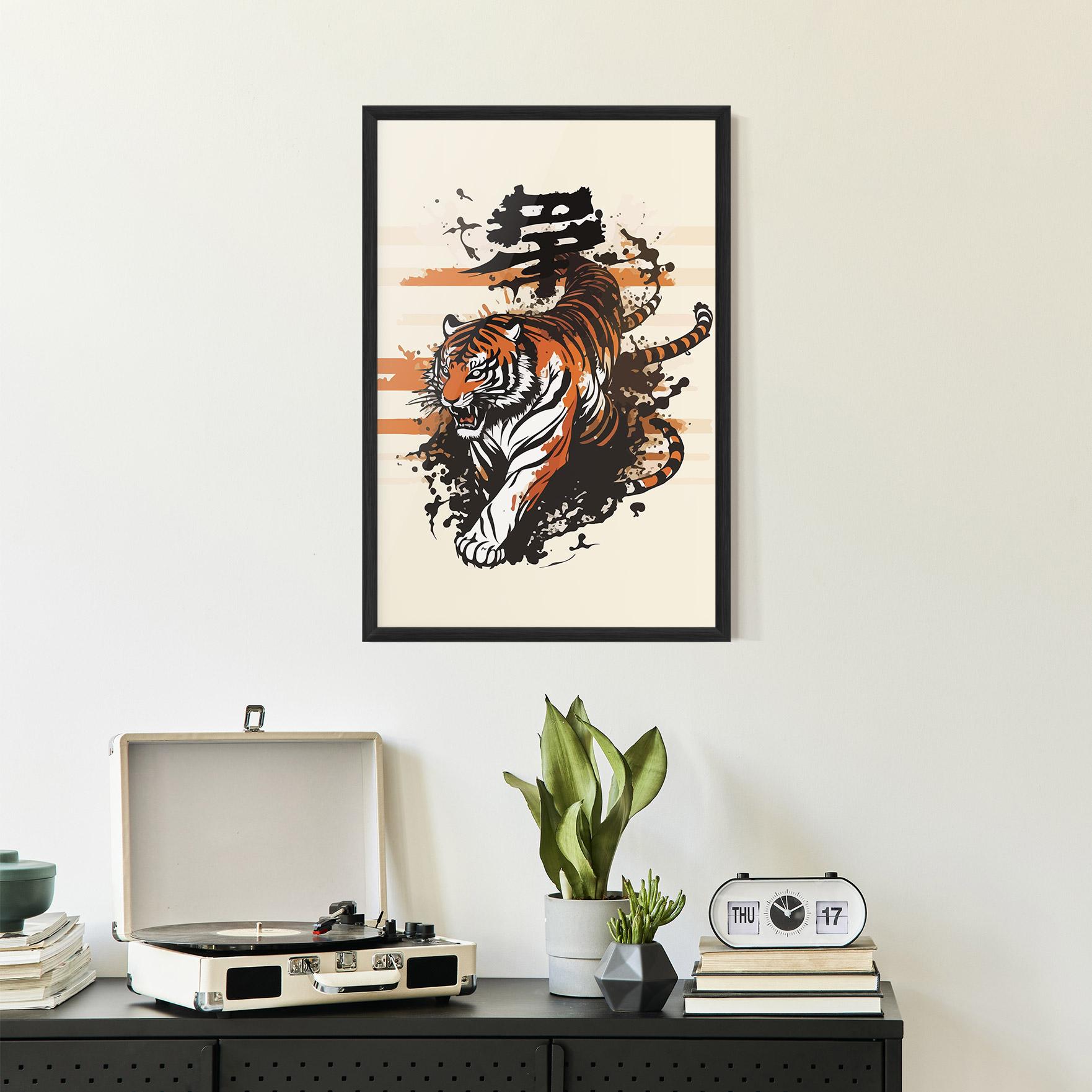 Poster Înrămat Asiatic Tiger mockup 2
