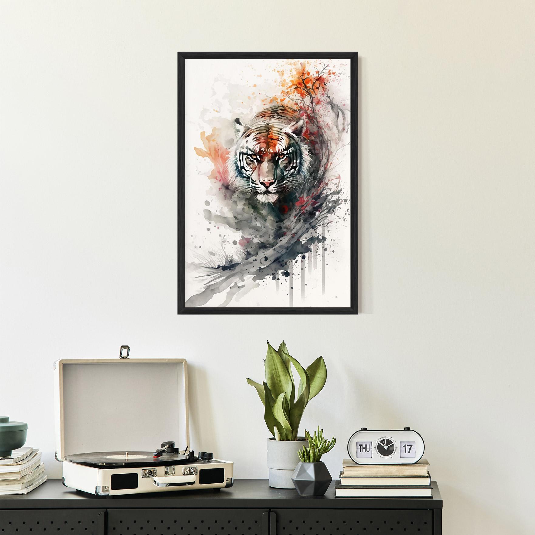 Poster Înrămat Beautiful Tiger Art mockup 2
