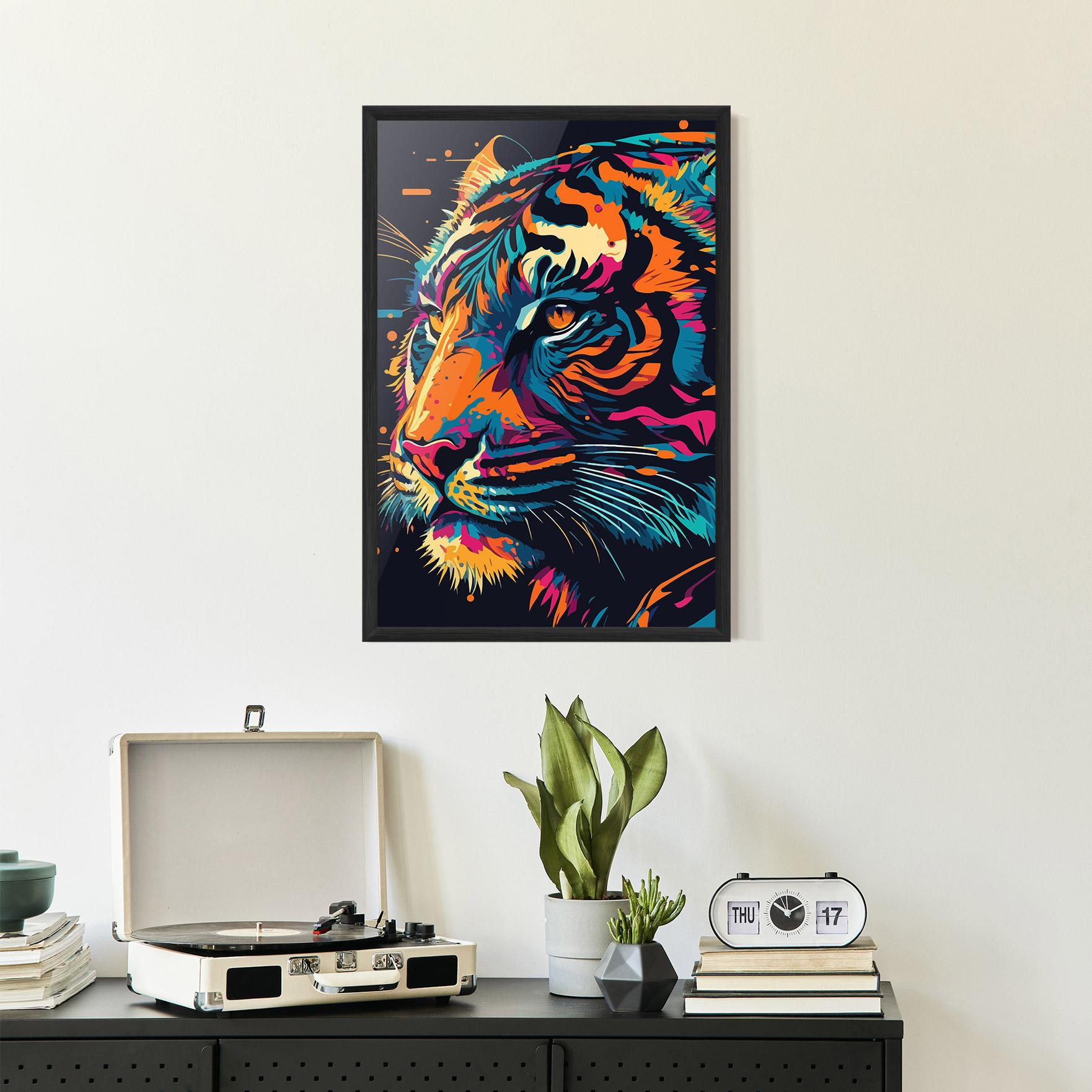 Poster Înrămat Colorful Tiger mockup 2