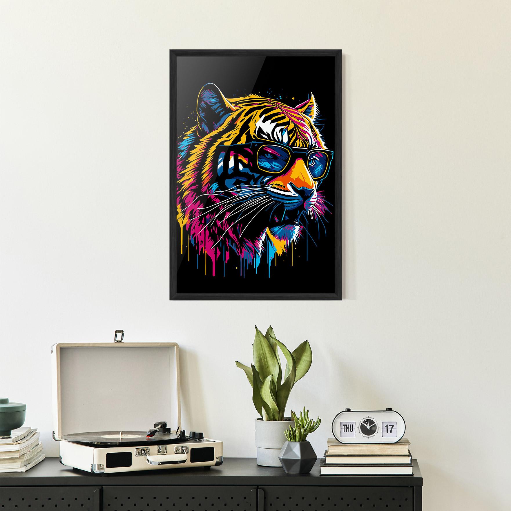 Poster Înrămat Cool Tiger mockup 2
