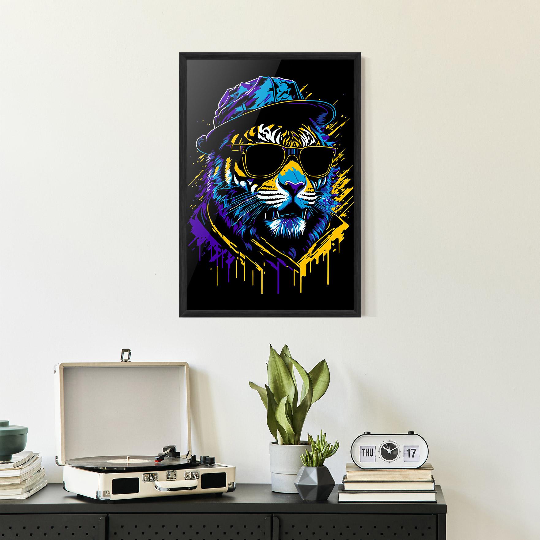 Poster Înrămat Glasses Tiger mockup 2