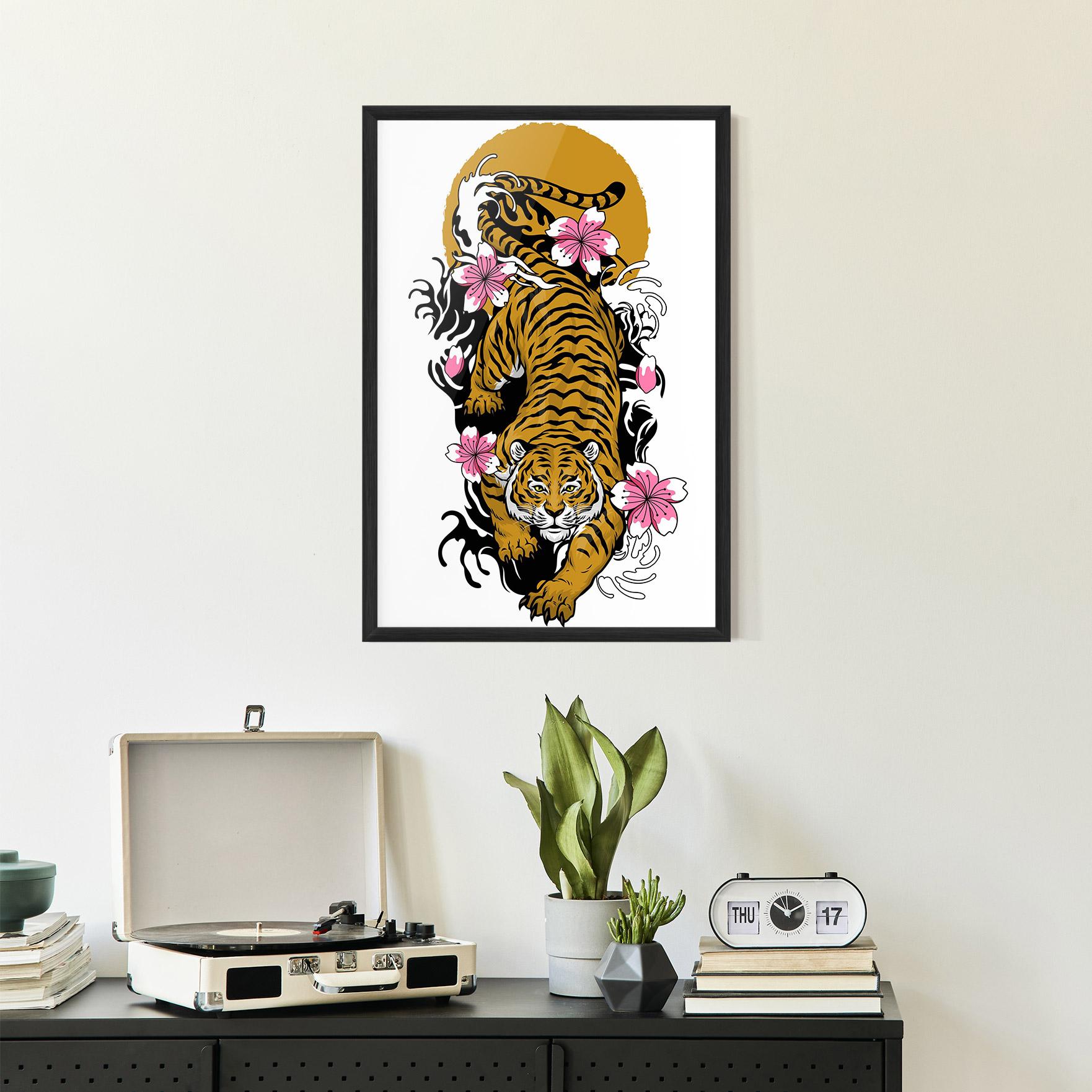 Poster Înrămat Japanese Style Tiger mockup 2