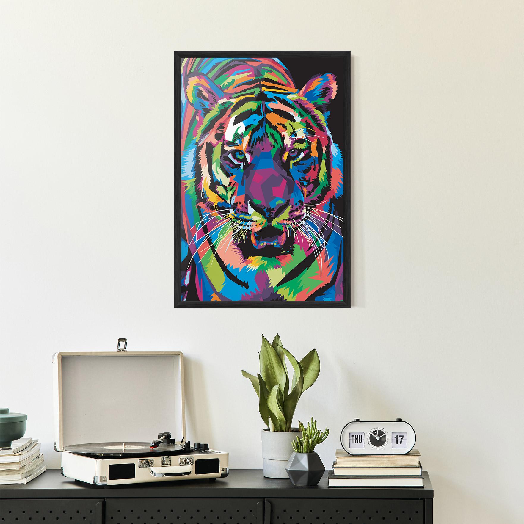 Poster Înrămat Mix Color Tiger mockup 2