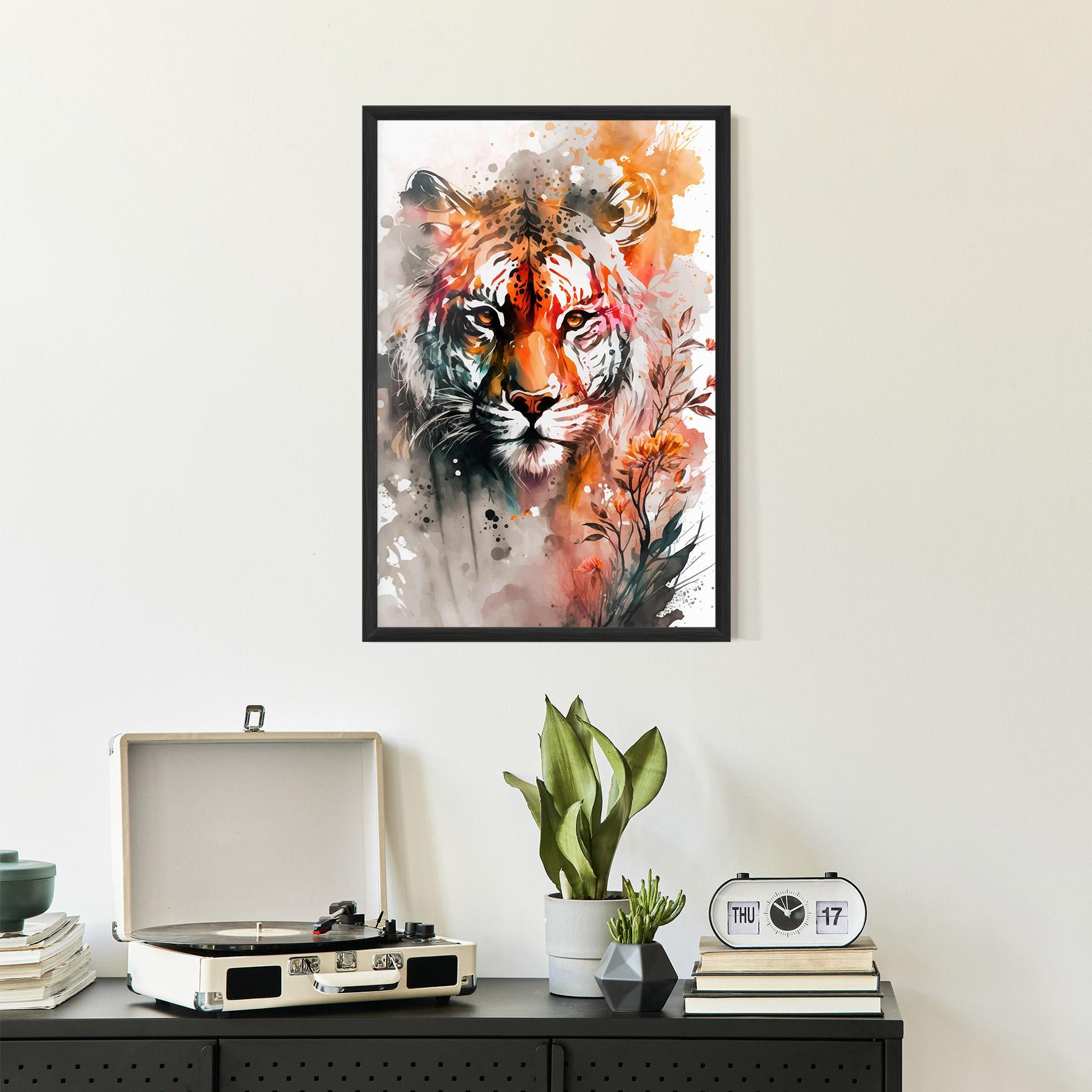 Poster Înrămat Orange Art Tiger mockup 2